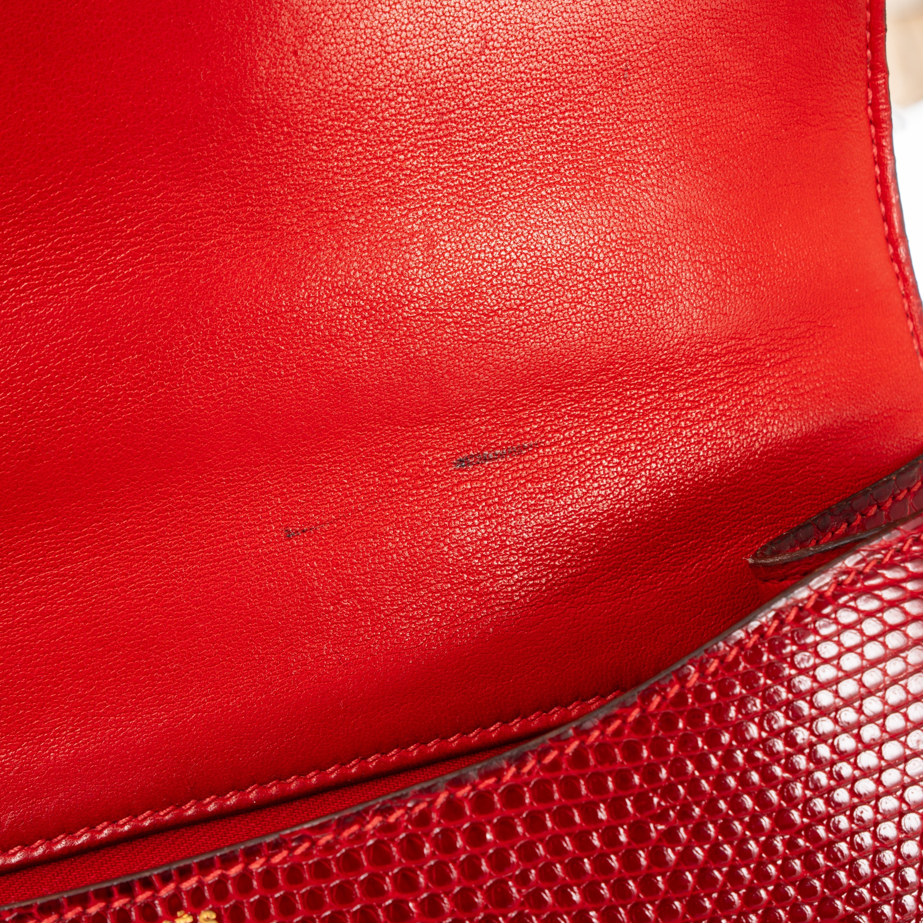Hermès - Constance 24 in lucertola rossa (1972) con hardware dorato