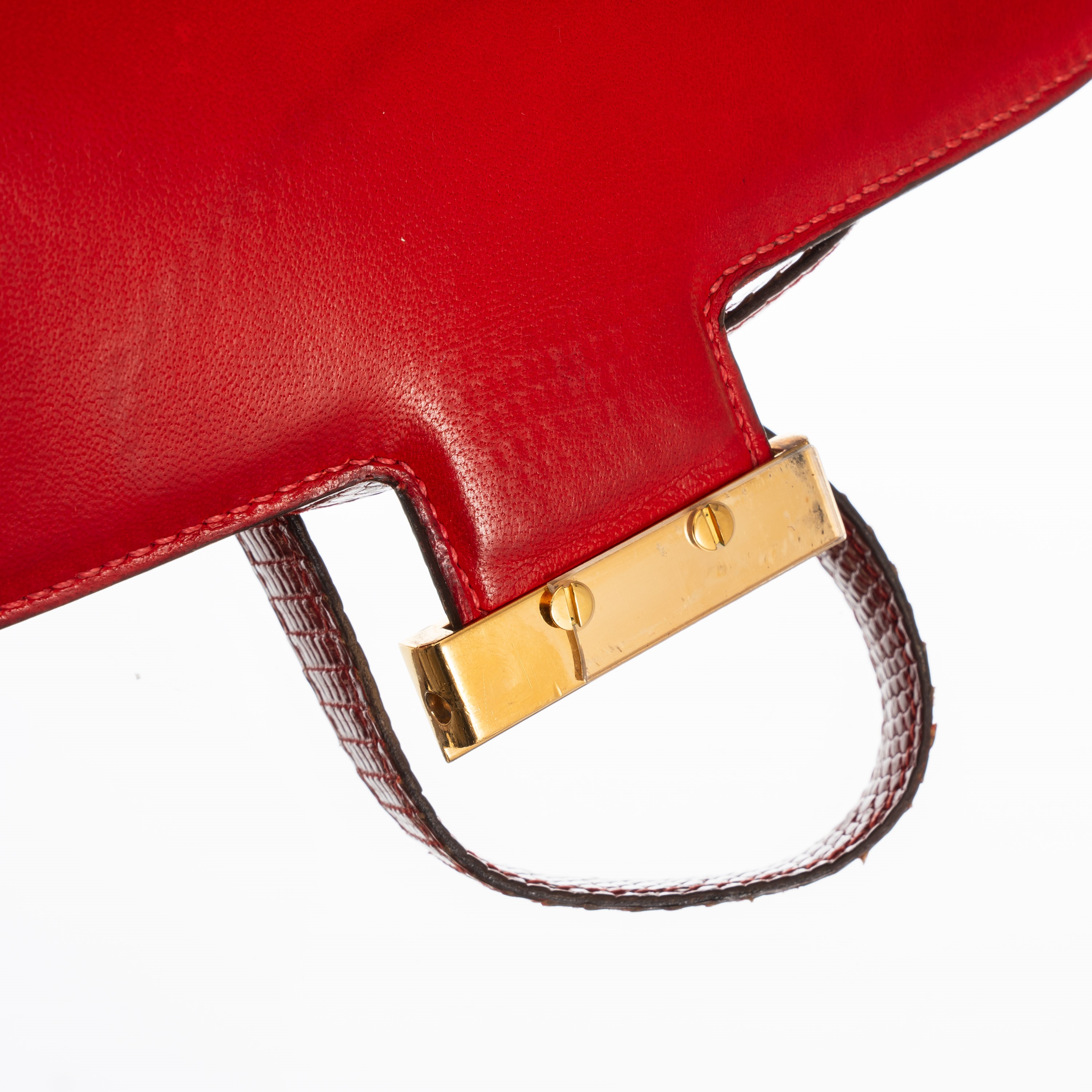 Hermès - Constance 24 in lucertola rossa (1972) con hardware dorato