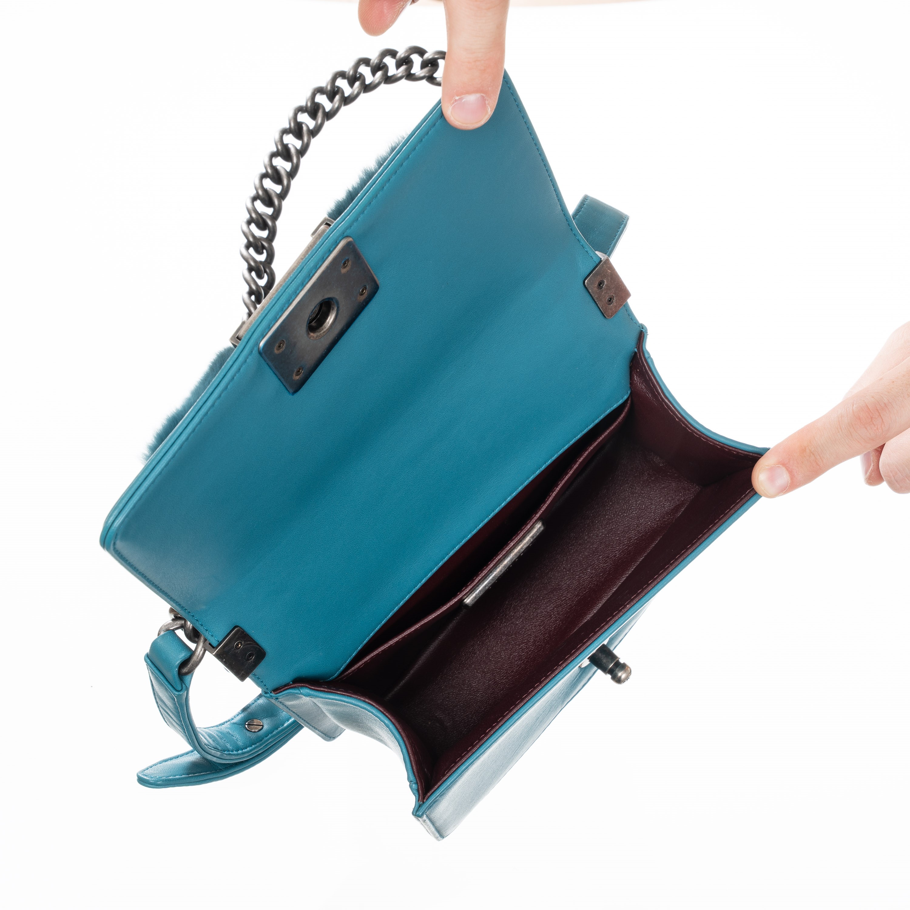 Chanel - Boy Small borsa in pelle d’agnello e pelliccia, 2014