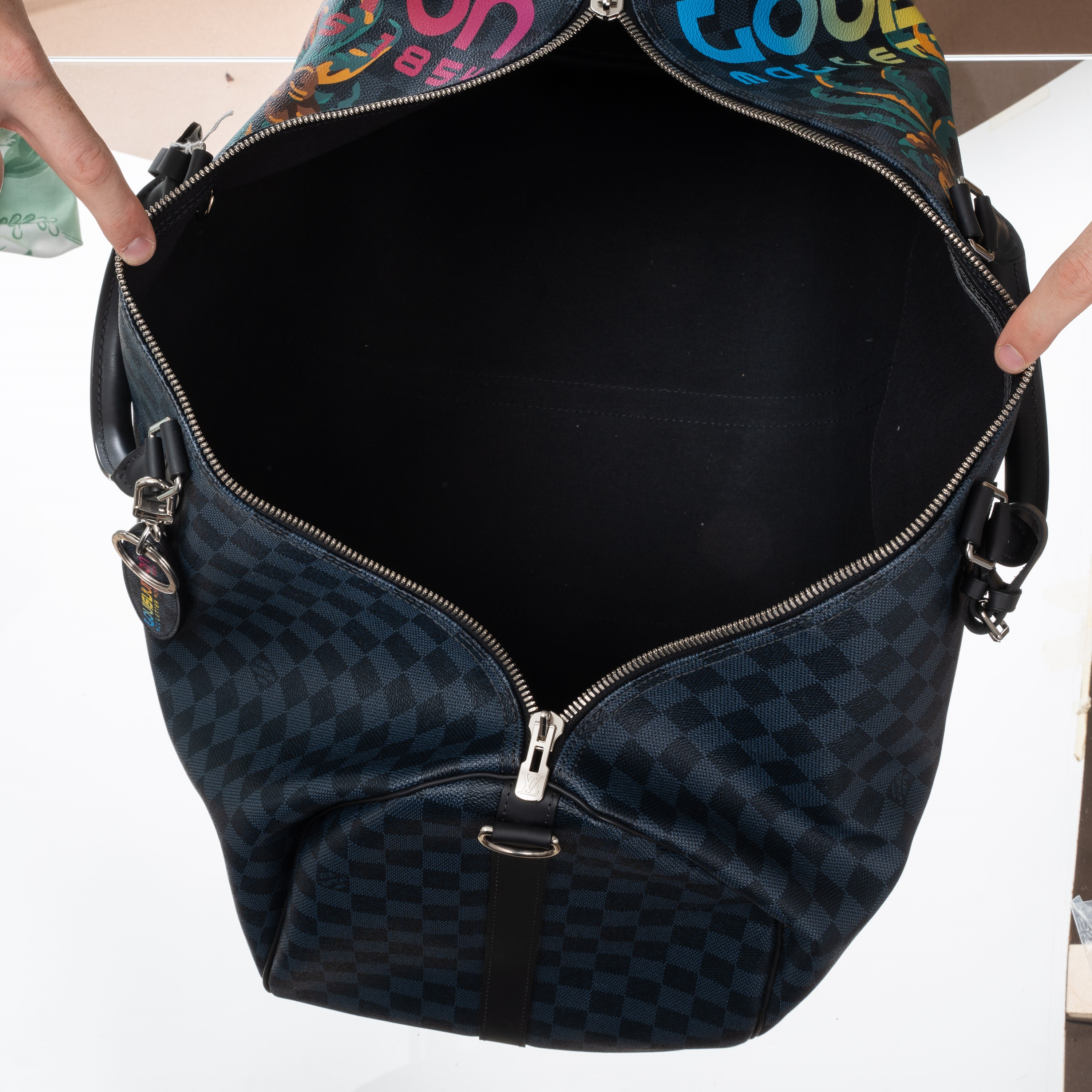 Louis Vuitton - Keepall 55 Bandoulière Limited Edition Jungle by Kim Jones (Damier Cobalt), tela