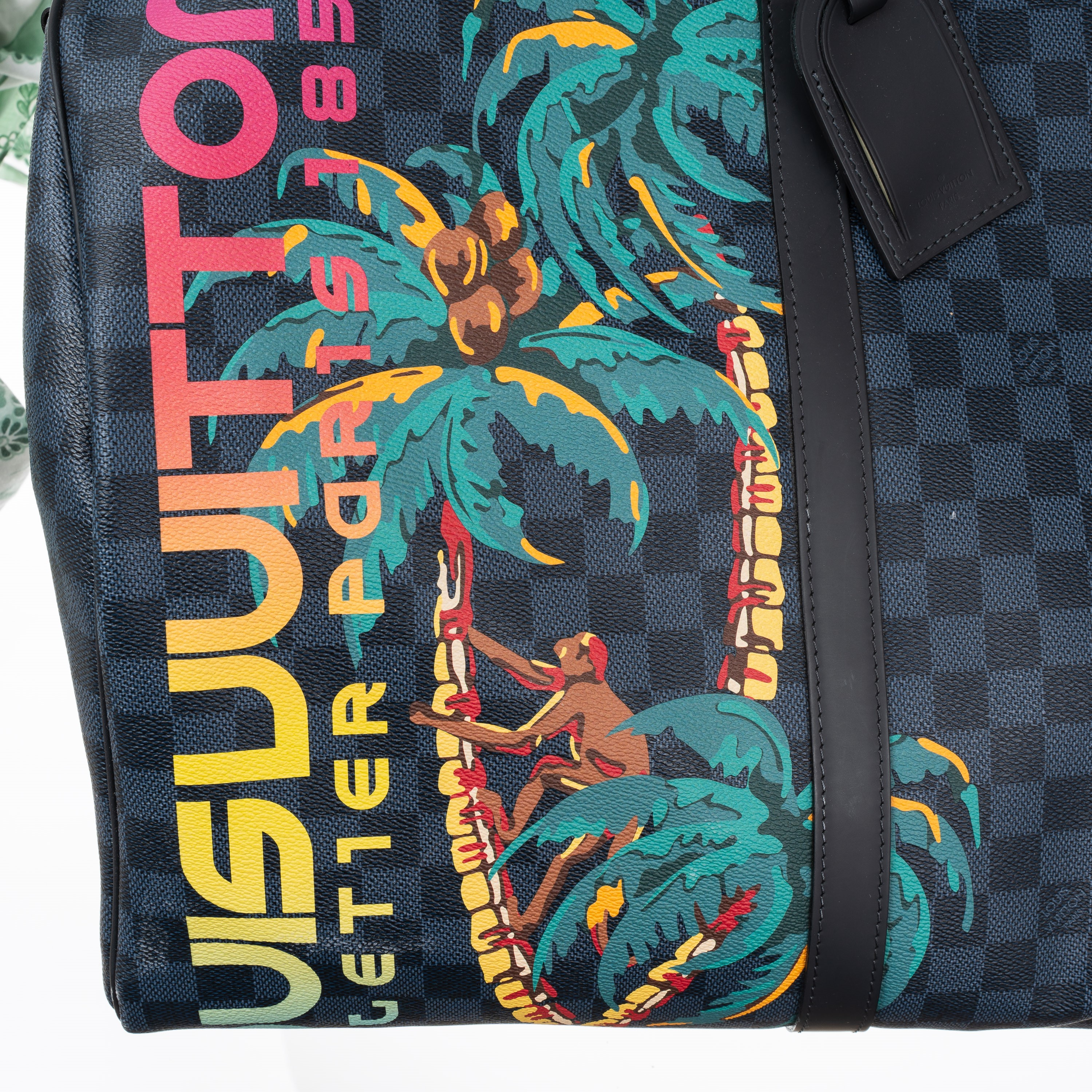 Louis Vuitton - Keepall 55 Bandoulière Limited Edition Jungle by Kim Jones (Damier Cobalt), tela