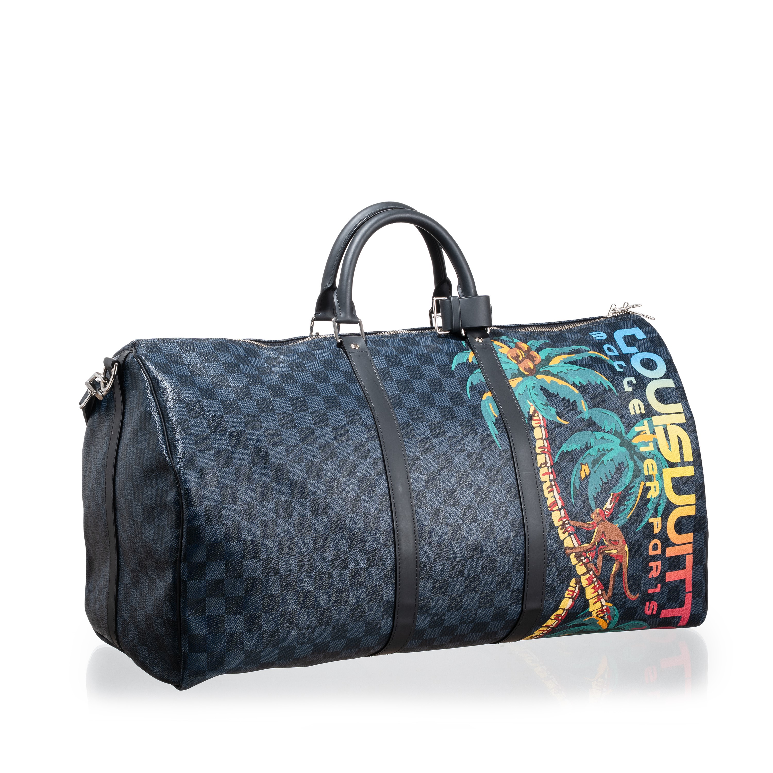 Louis Vuitton - Keepall 55 Bandoulière Limited Edition Jungle by Kim Jones (Damier Cobalt), tela