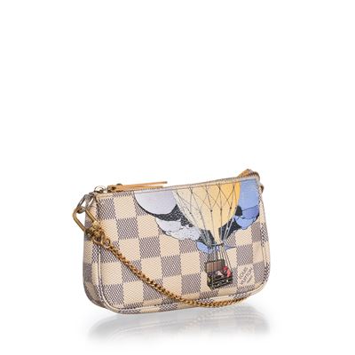 Mini pochette Accessoires Illustre Balloon (Limited Edition), tela Damier Azur