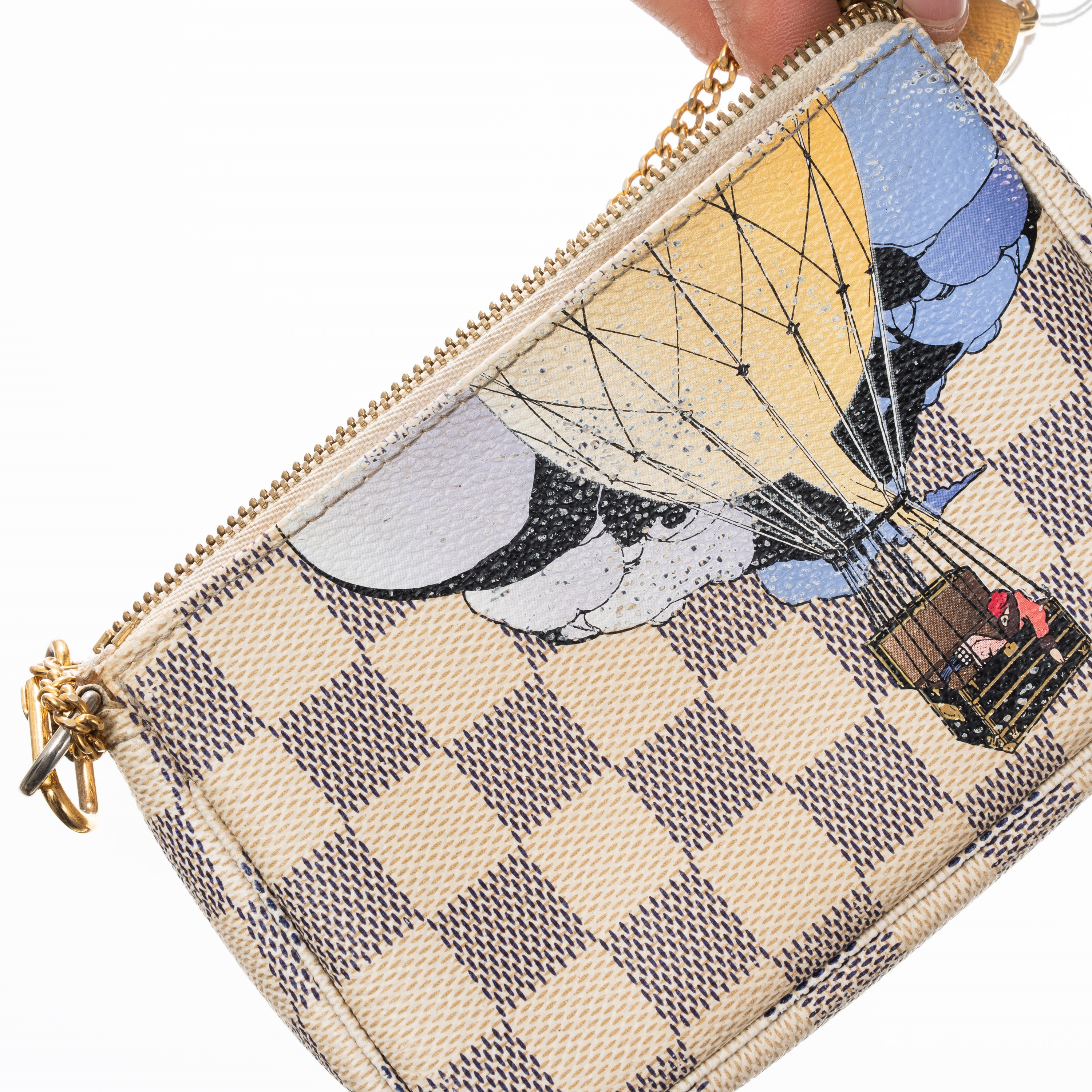 Louis Vuitton - Mini pochette Accessoires Illustre Balloon (Limited Edition), tela Damier Azur
