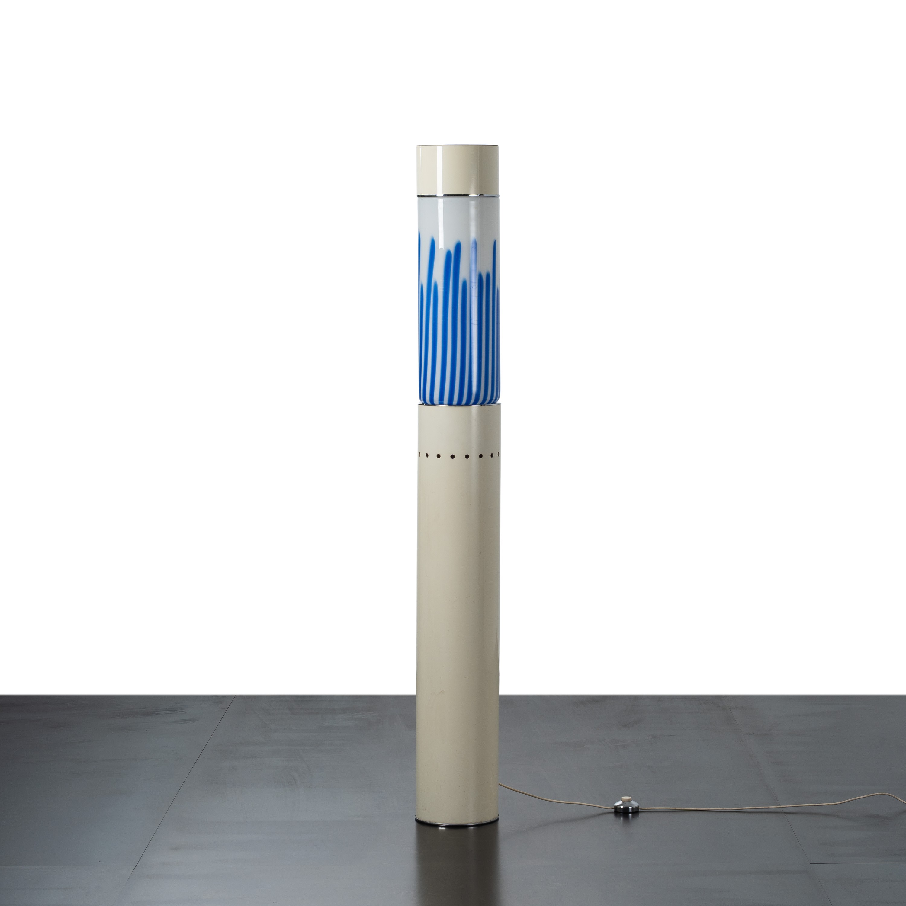 Angelo Brotto - Piantana “Esperia” in vetro policromo e metallo smaltato