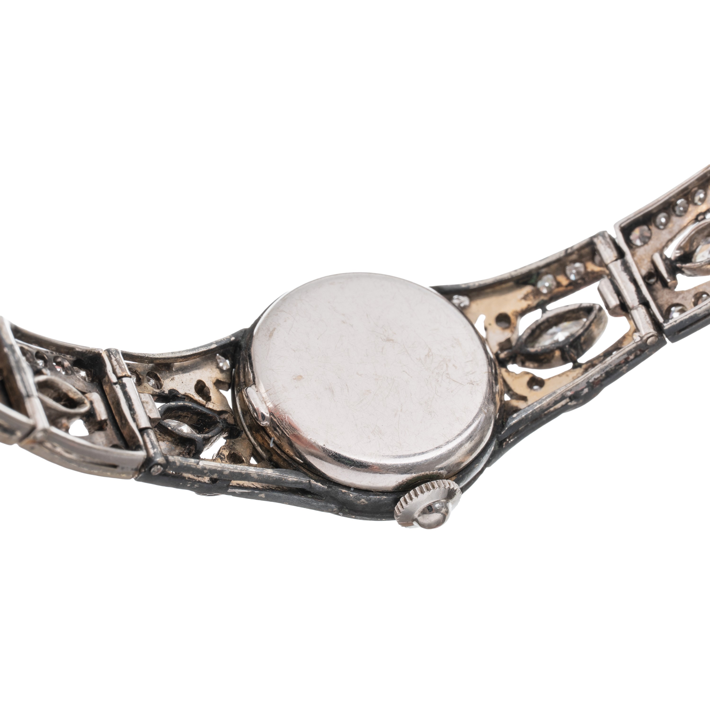 Omega - Orologio solo tempo a carica manuale in oro bianco 18 kt con diamanti, calibro 211