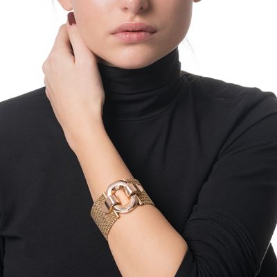 Bracciale in oro giallo 18 kt con marchio a fascio littorio