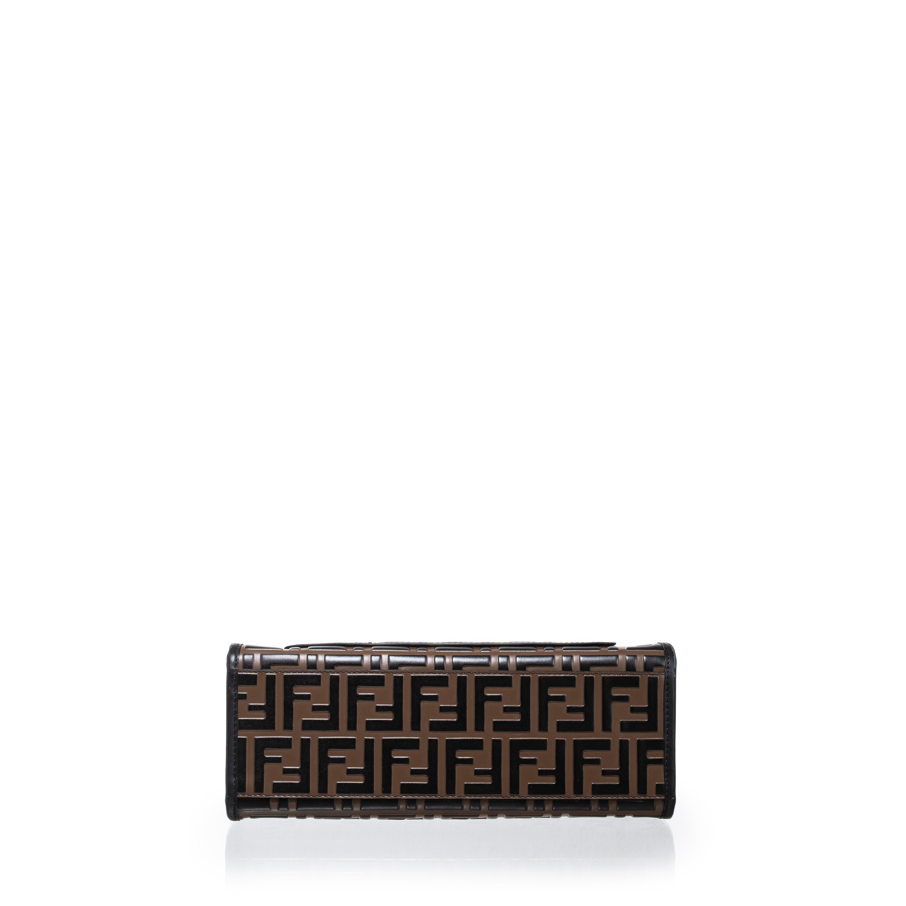 Fendi - Shopping bag Runway in pelle con stampa FF in rilievo