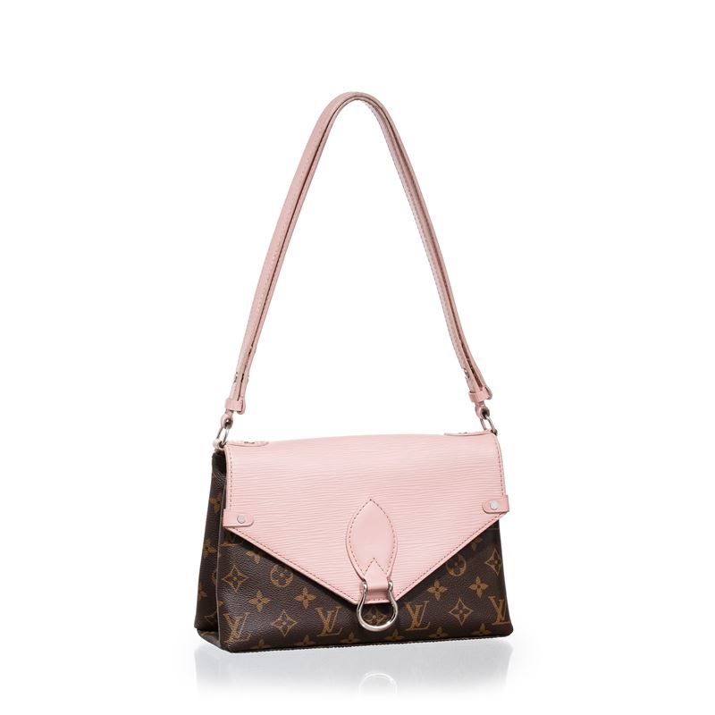 Louis Vuitton - Saint Michel, borsa in tela Monogram e pelle Epi rosa, interno in alcantara, 2017