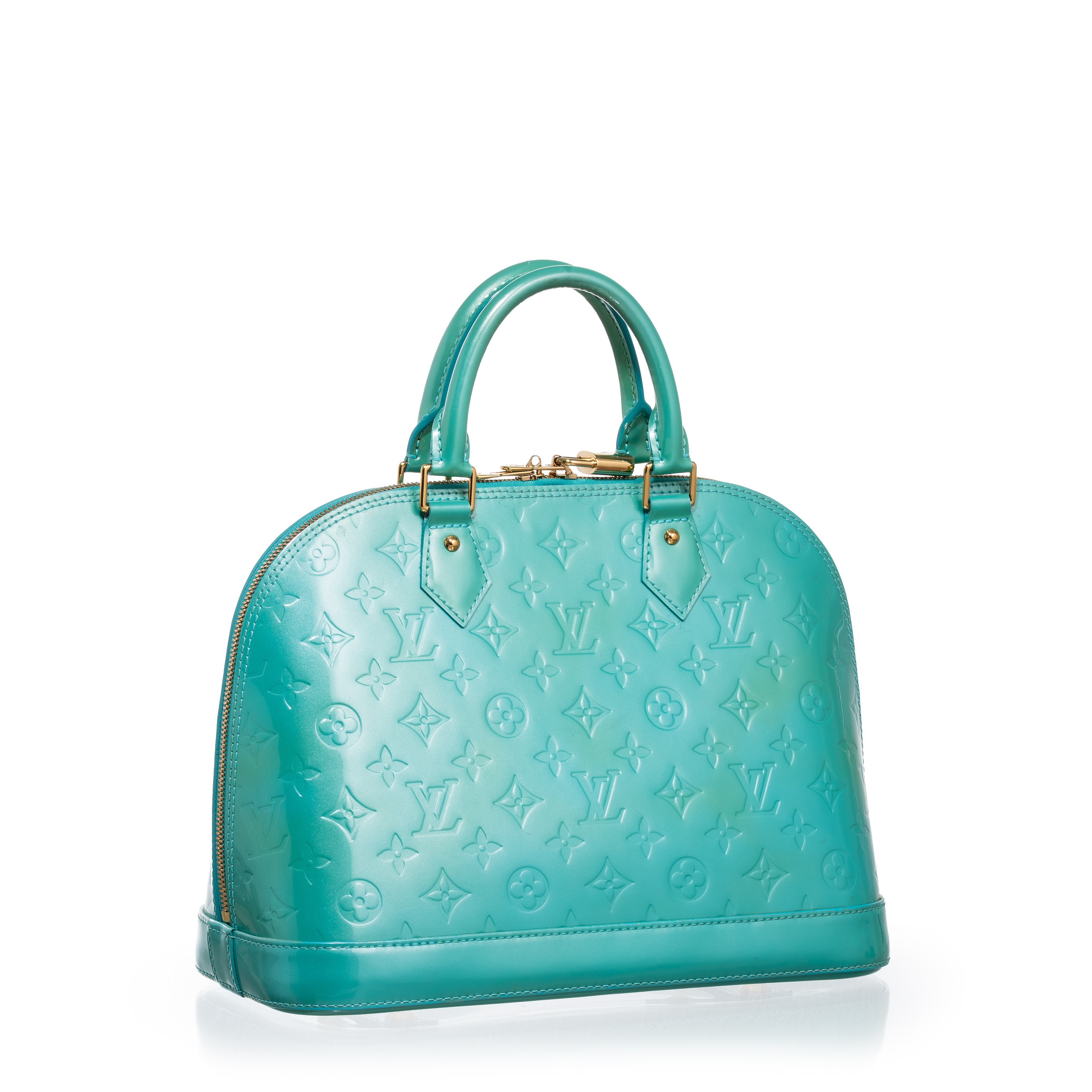 Louis Vuitton - Alma PM Monogram Vernis in pelle verniciata azzurra (2012)