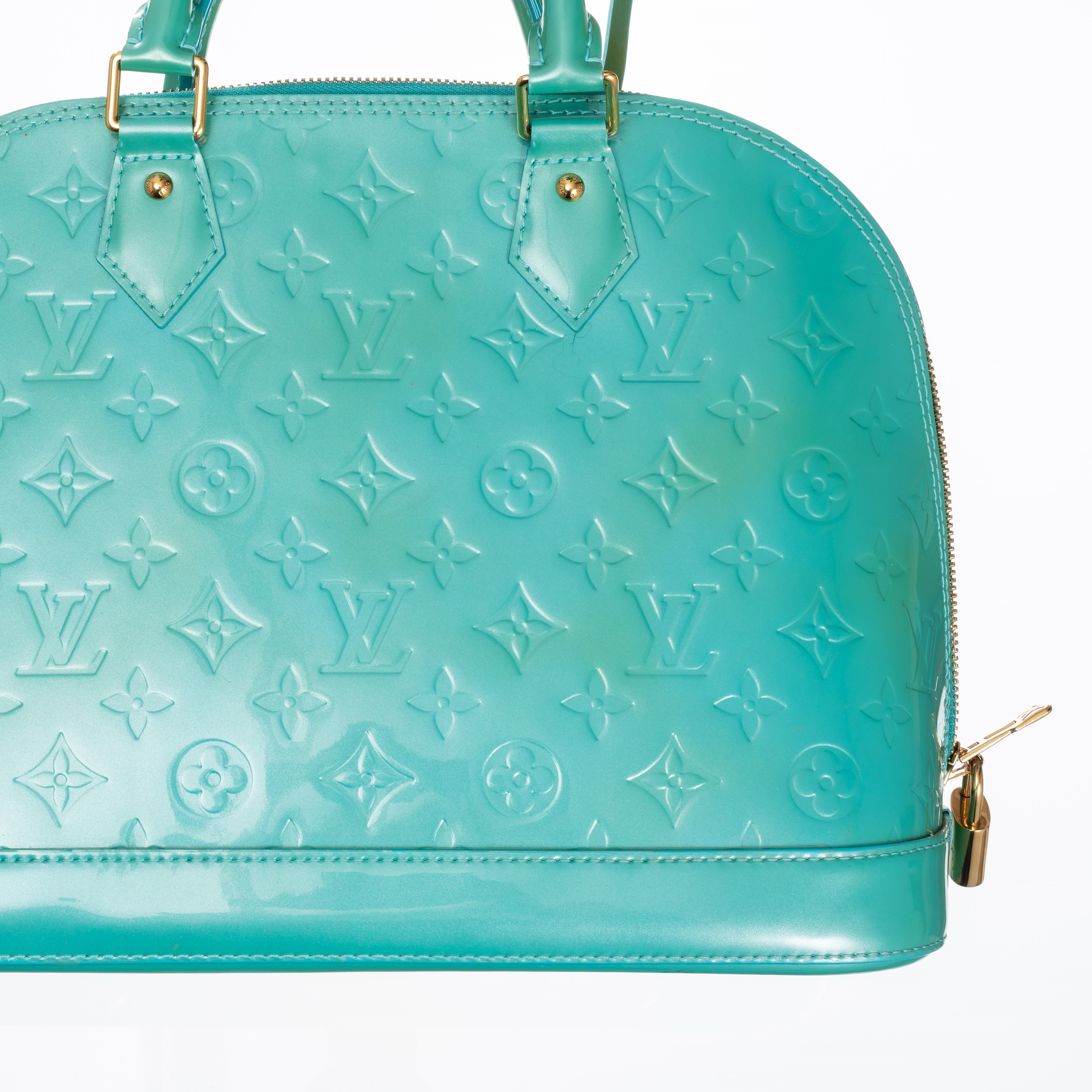 Louis Vuitton - Alma PM Monogram Vernis in pelle verniciata azzurra (2012)
