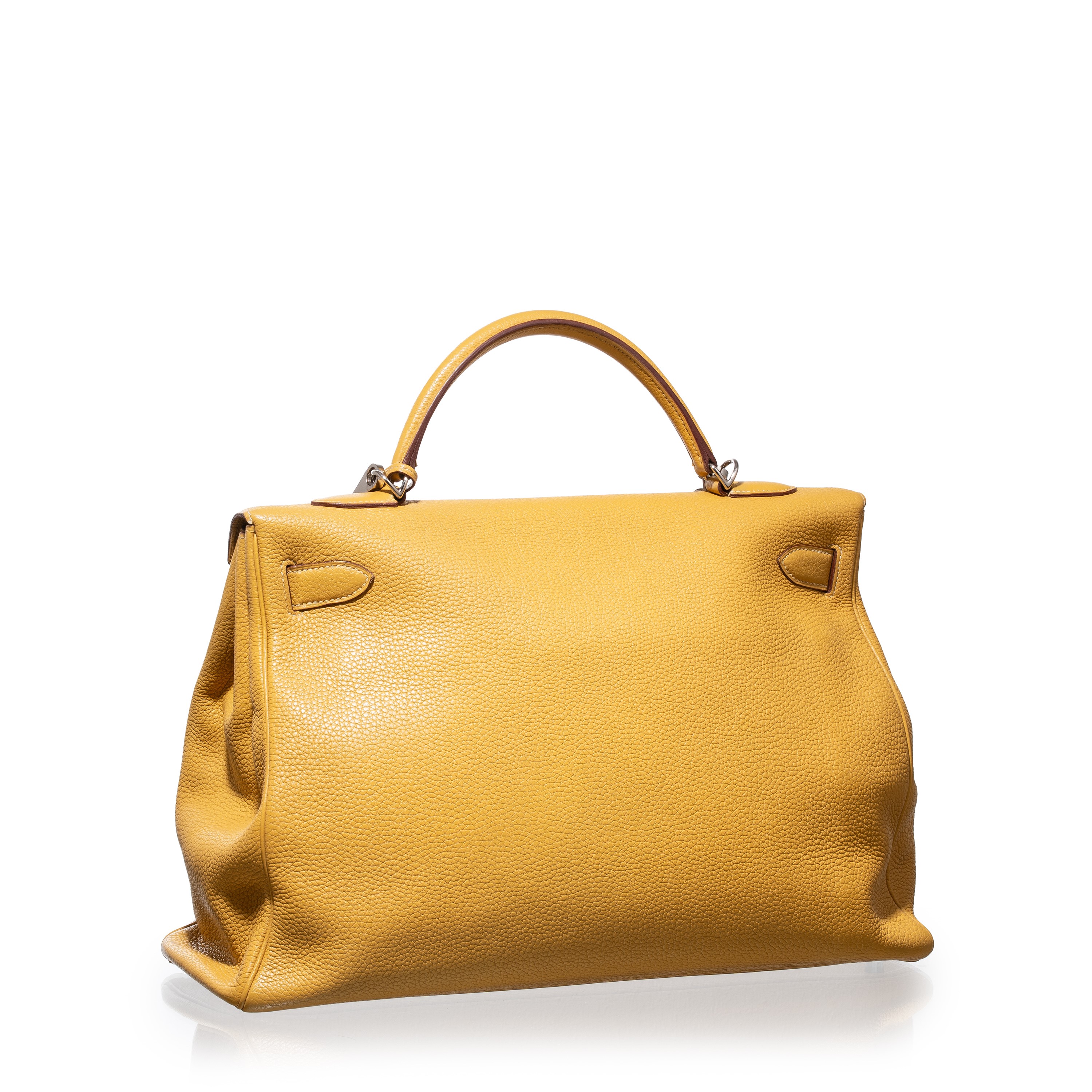 Hermès - Kelly 40 Retourné in taurillon clemence giallo, metalleria palladio (2009)