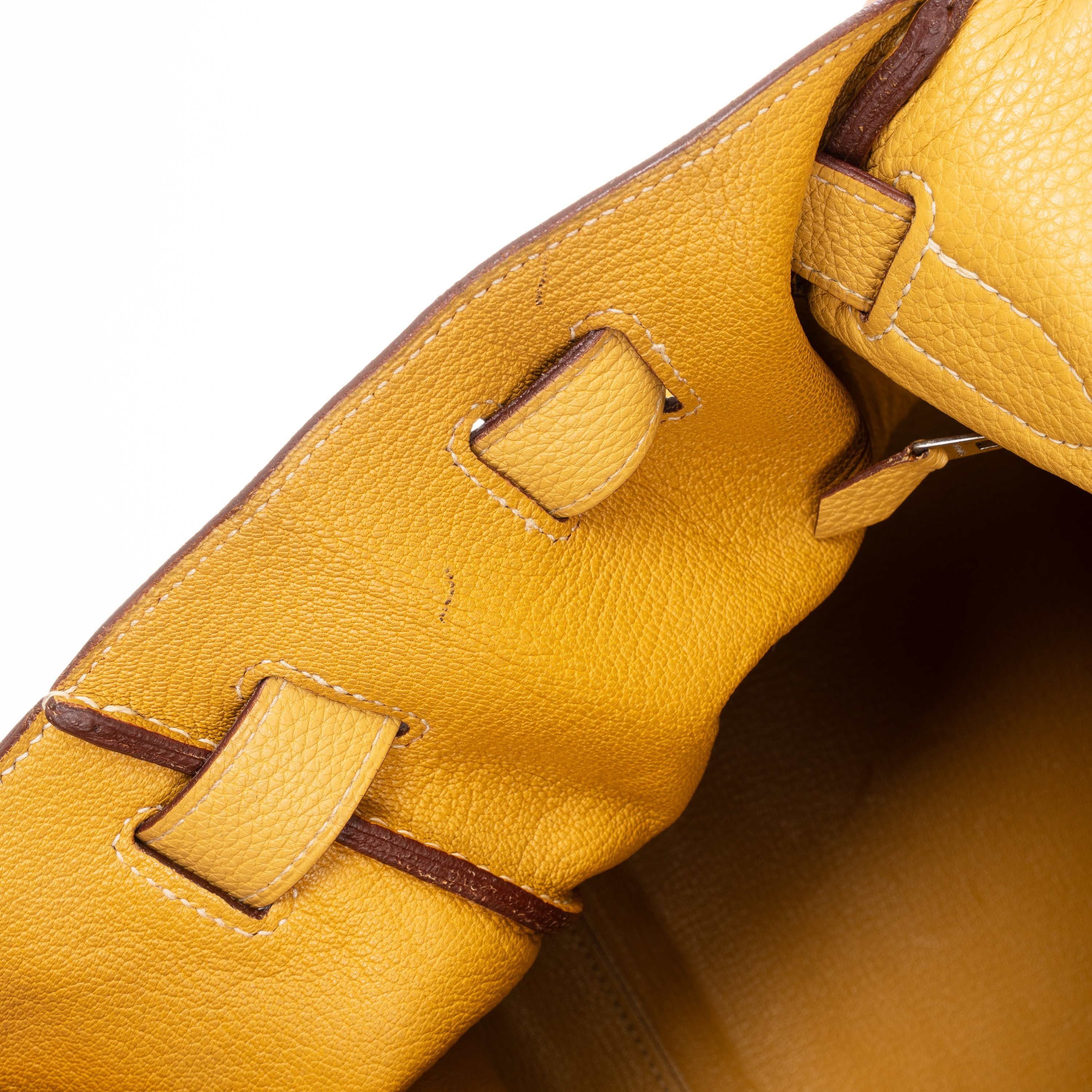 Hermès - Kelly 40 Retourné in taurillon clemence giallo, metalleria palladio (2009)