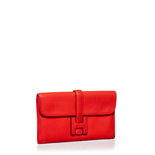 HERMÈS - HERMÈS JIGE 21 IN PELLAME EVERCOLOR COLORE ROUGE CASAQUE PHW - 2017