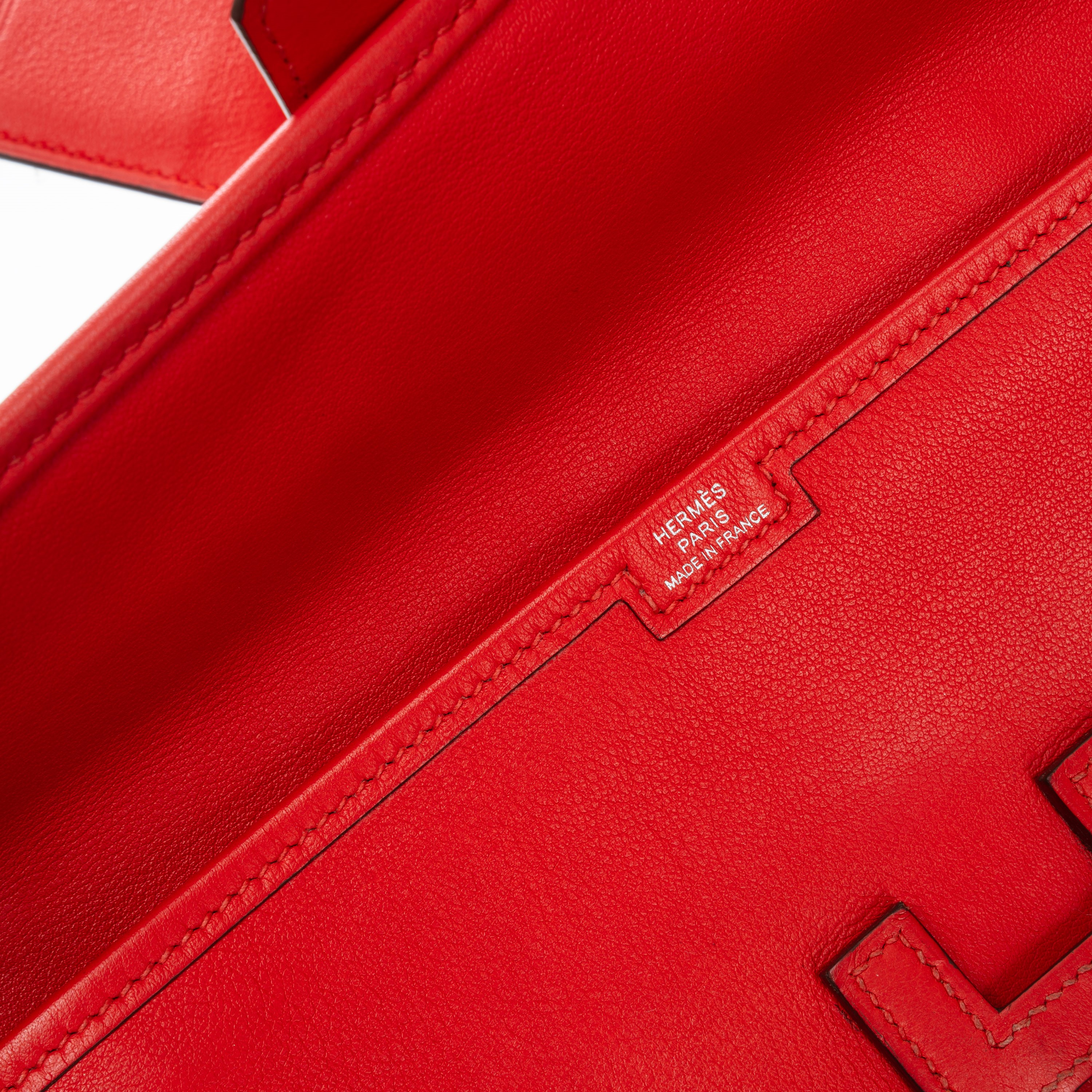 Hermès - Jige 21 in pellame Evercolor (Rouge Casaque) con hardware palladio, 2017