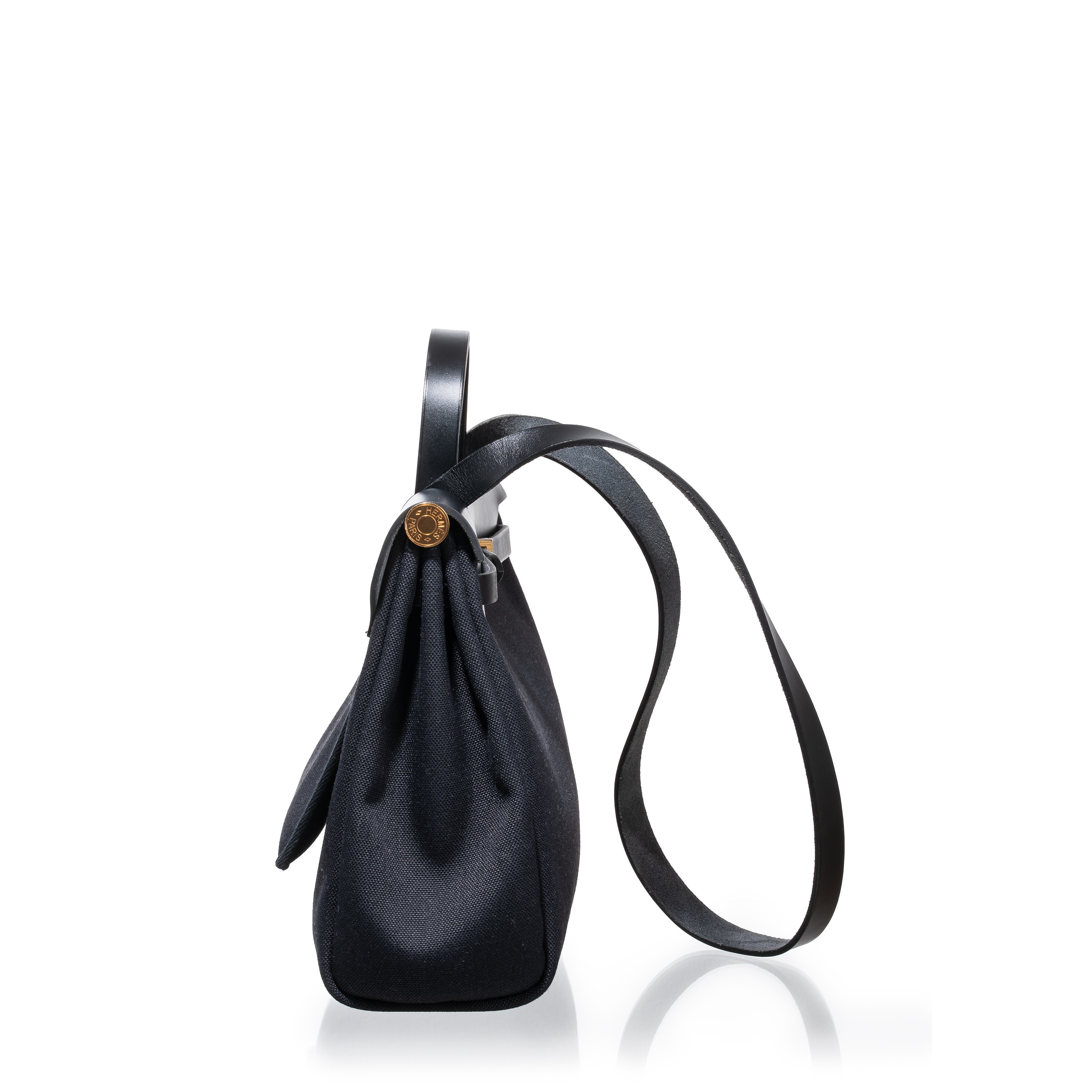 Hermès - Herbag 31 GHW, borsa/carryall in tela militare e vacchetta Hunter nera (2022)