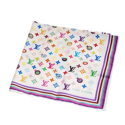 Foulard "Collection Eye Love You" (bianco, loghi multicolore), 2003