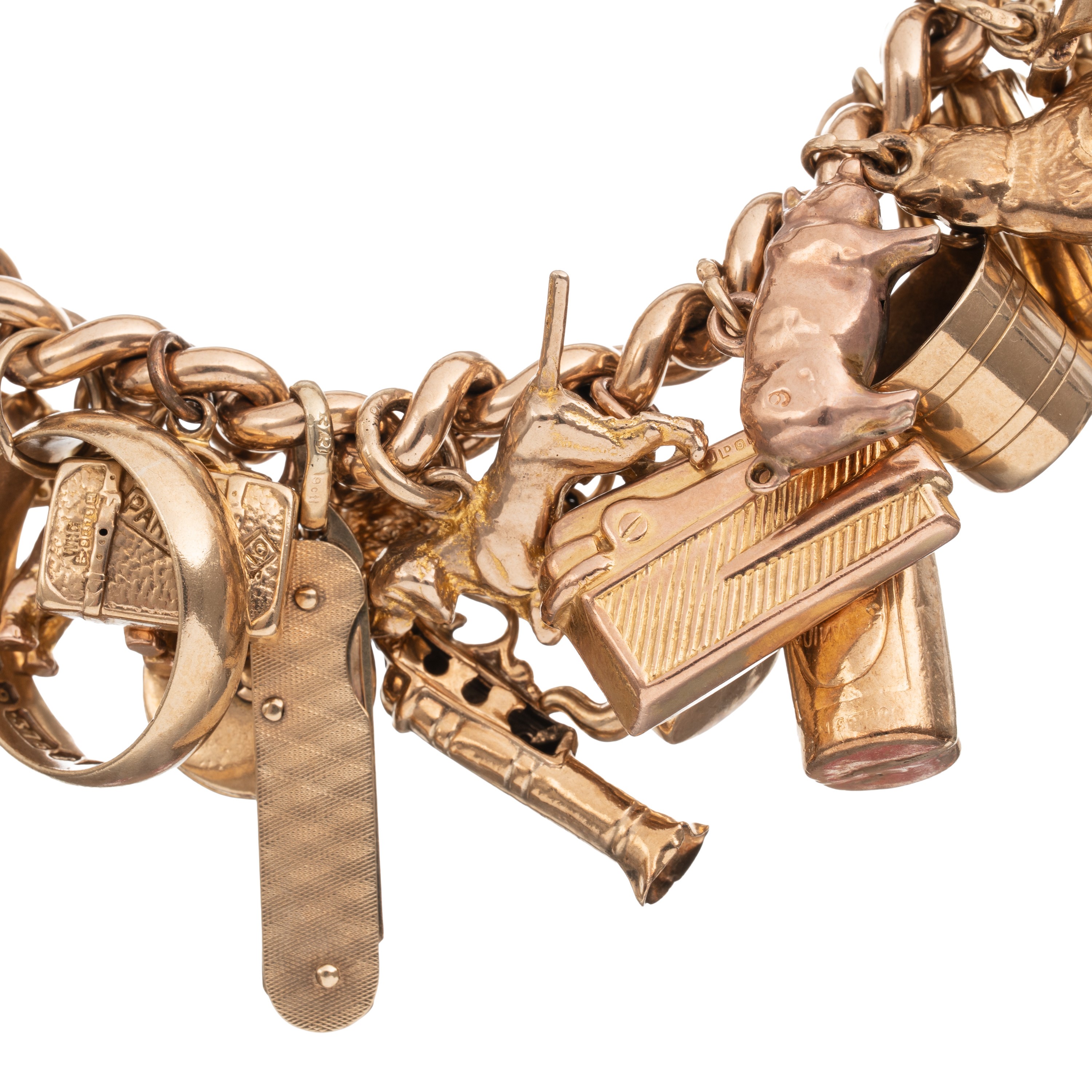 Bracciale in oro giallo 18 kt con charms
