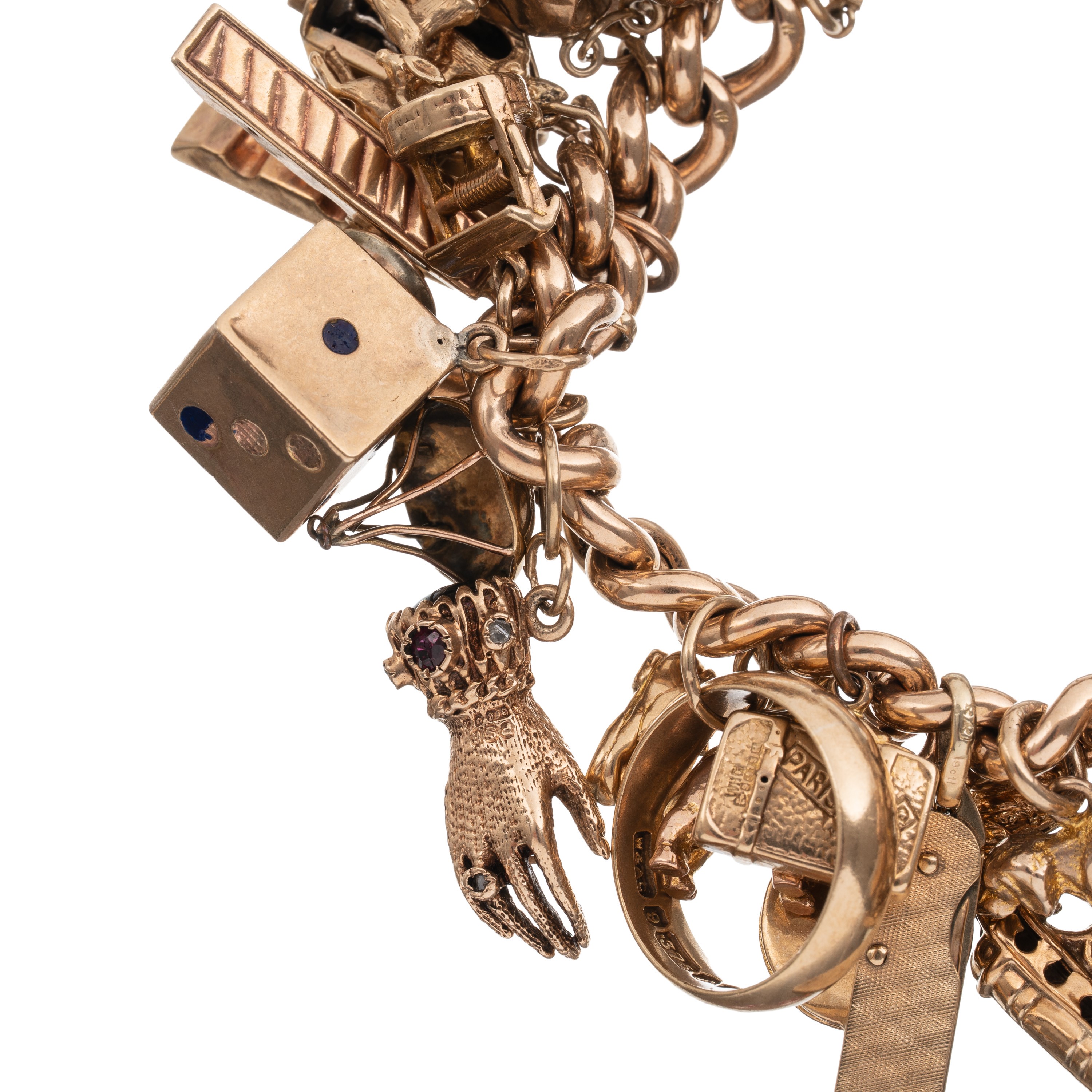 Bracciale in oro giallo 18 kt con charms