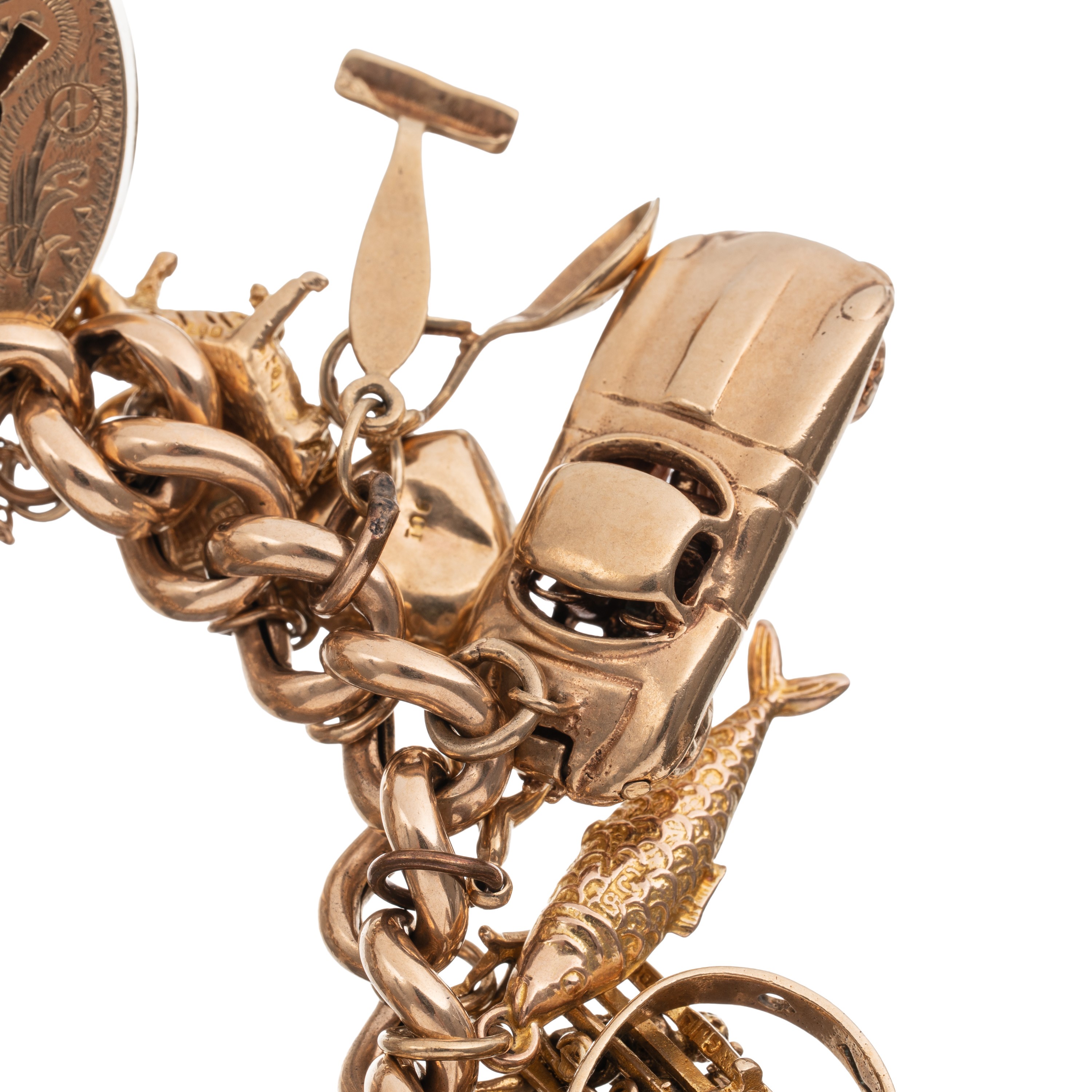 Bracciale in oro giallo 18 kt con charms