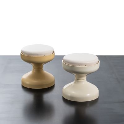 Coppia di rocchetti stool e side table
