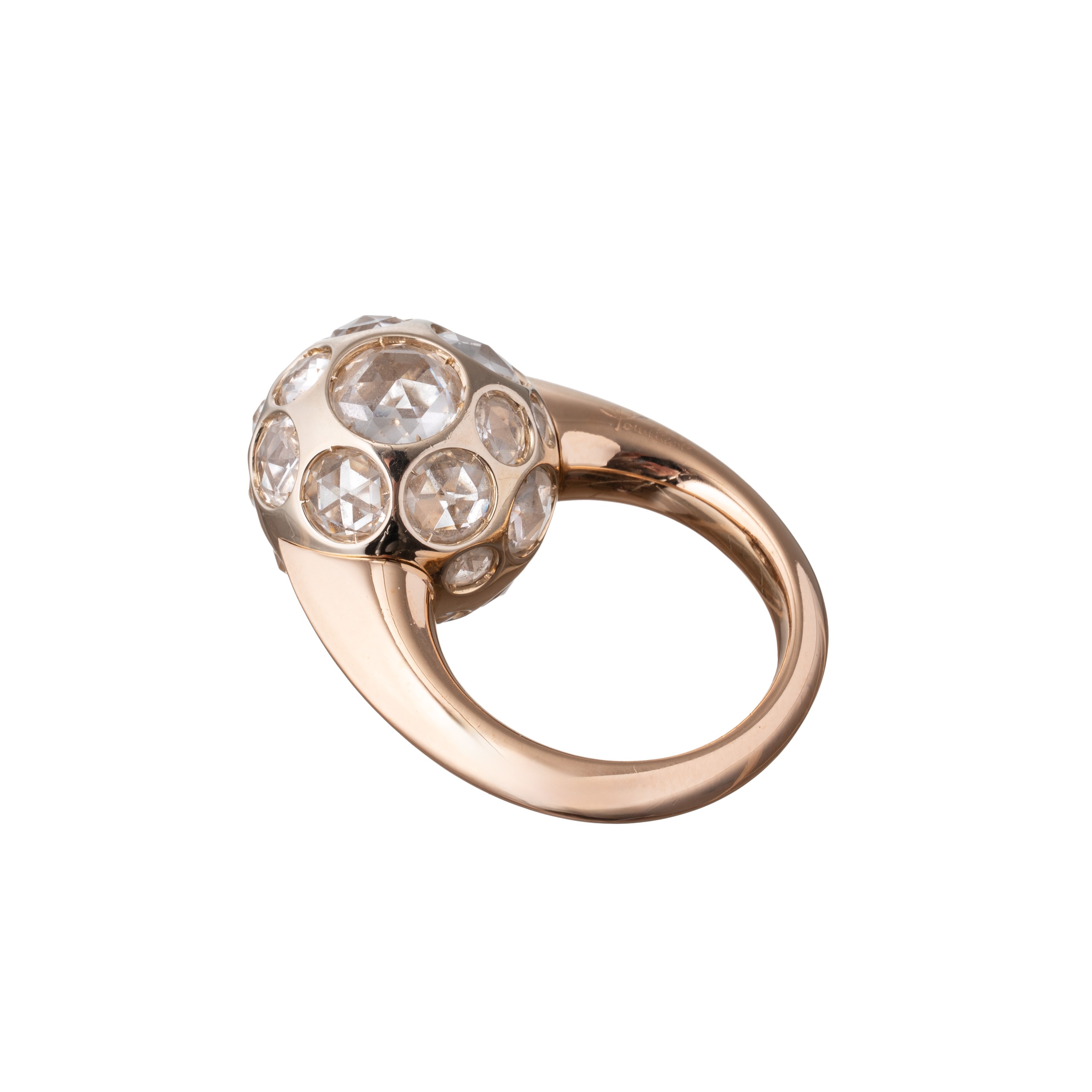 Pomellato - Anello in oro rosa 18 kt con cristalli di rocca