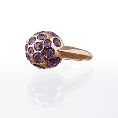 Anello in oro rosa 18 kt con ametiste