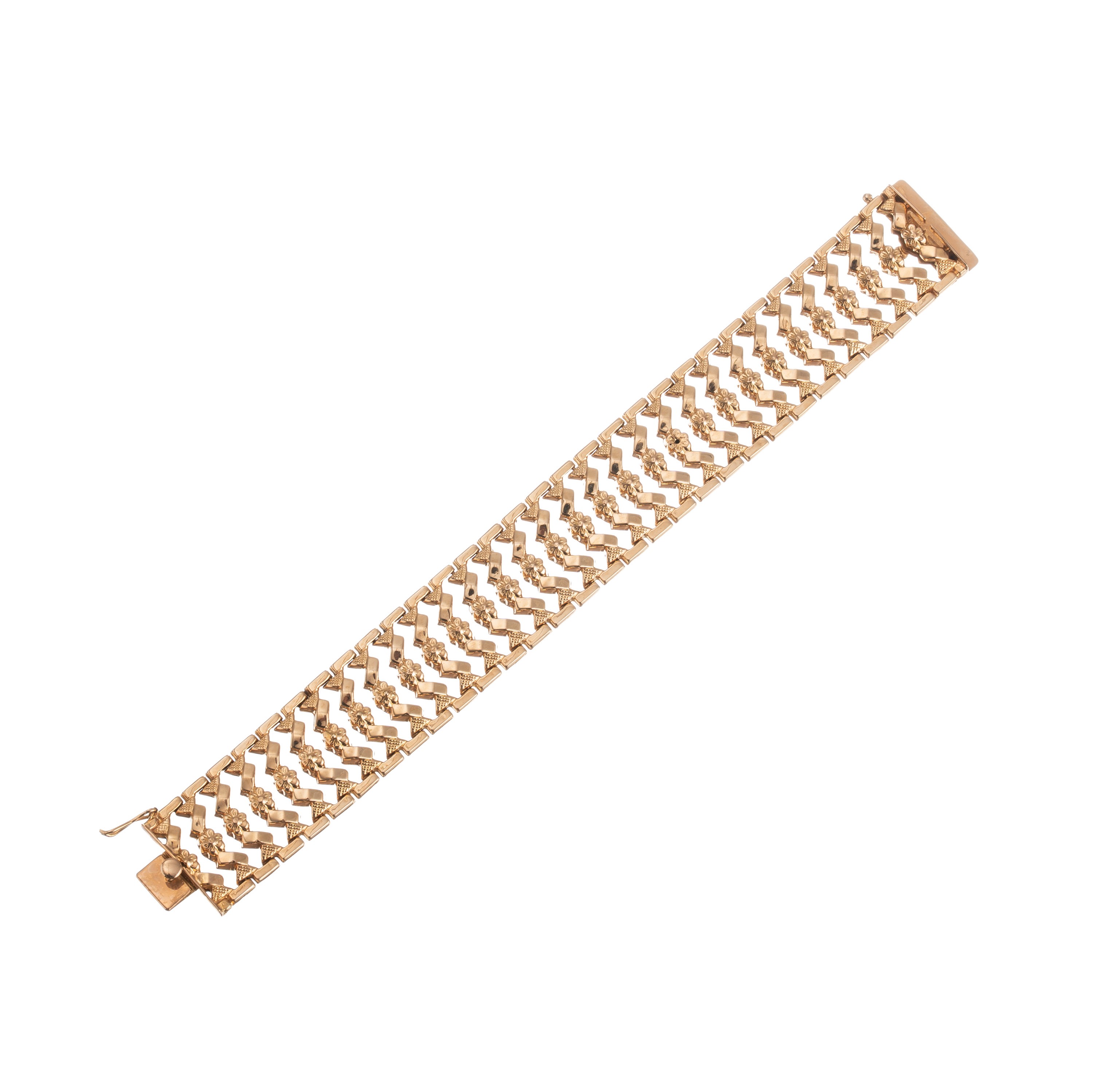 Bracciale in oro giallo stampato, 18 kt