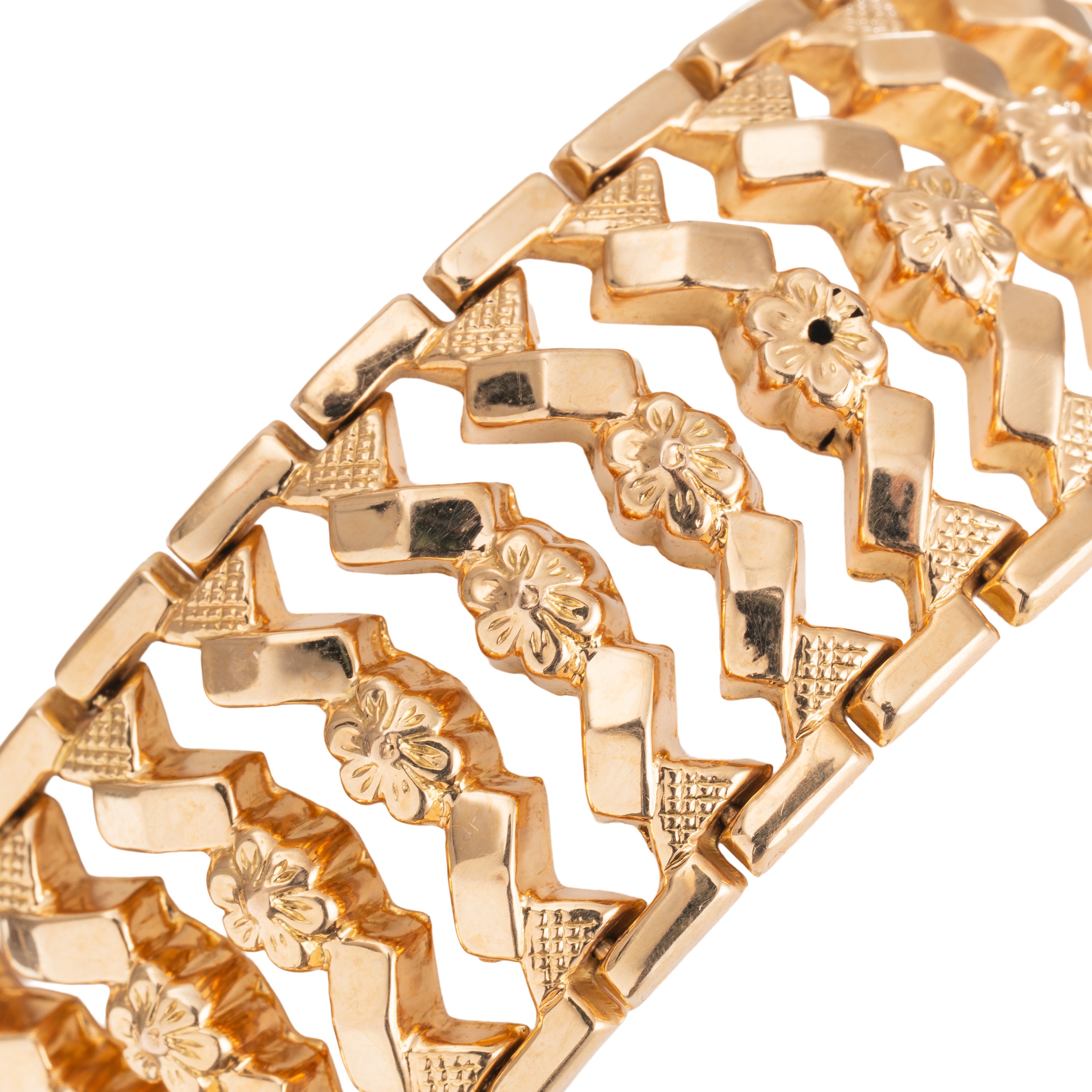 Bracciale in oro giallo stampato, 18 kt