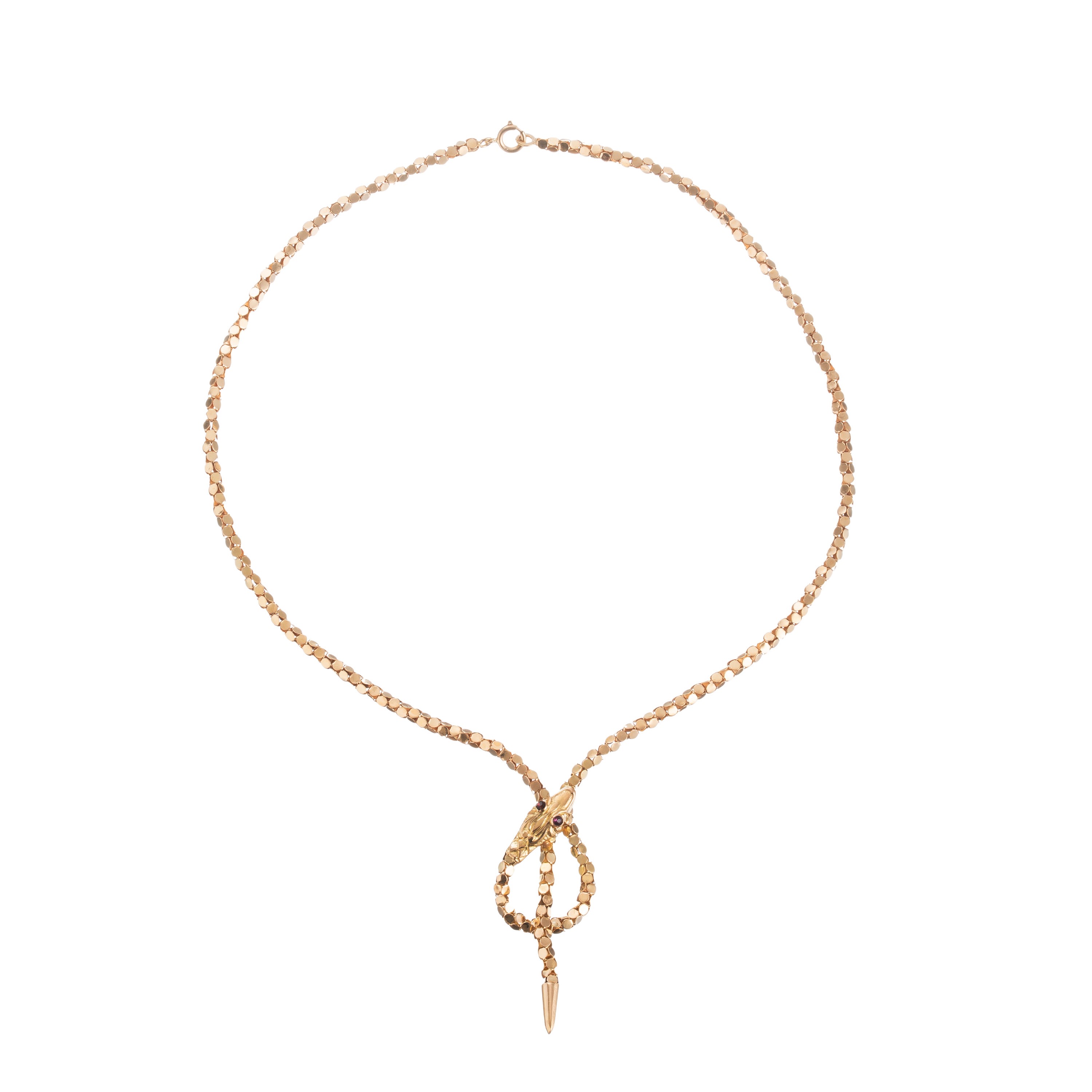 Girocollo in oro giallo 18 kt a forma di serpente