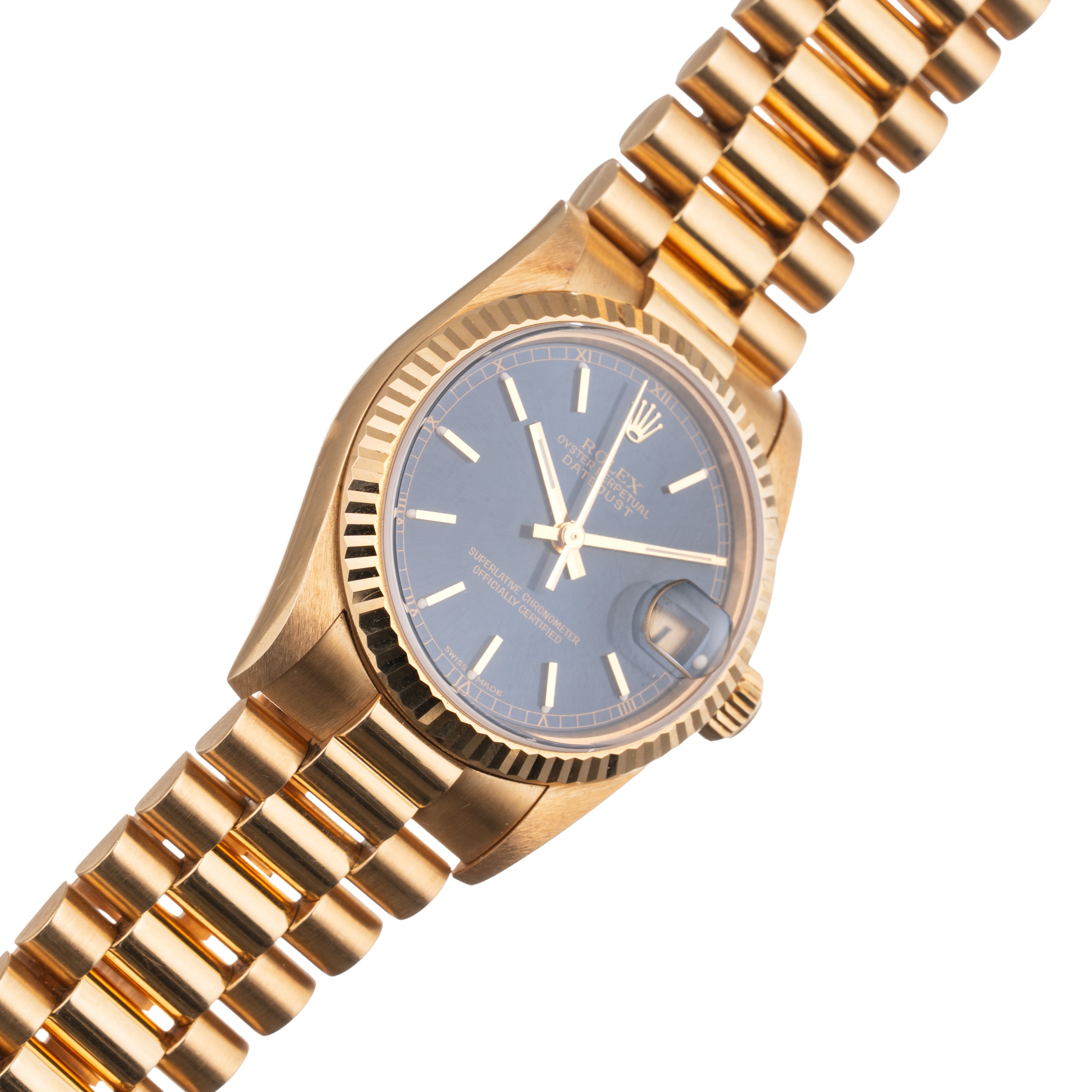 Rolex - Datejust 78278, orologio solo tempo automatico in oro giallo 18 kt con quadrante blu e da...