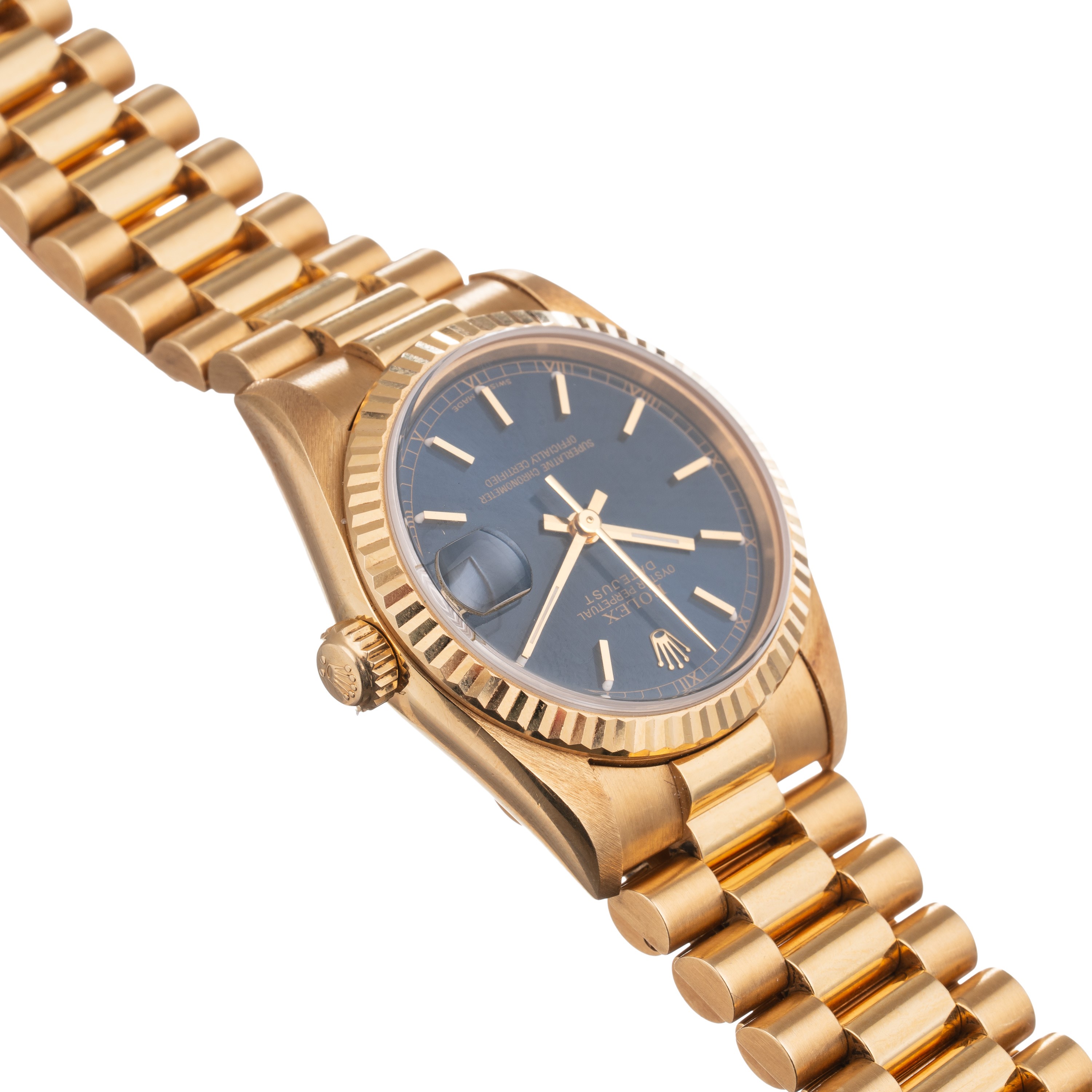 Rolex - Datejust 78278, orologio solo tempo automatico in oro giallo 18 kt con quadrante blu e da...