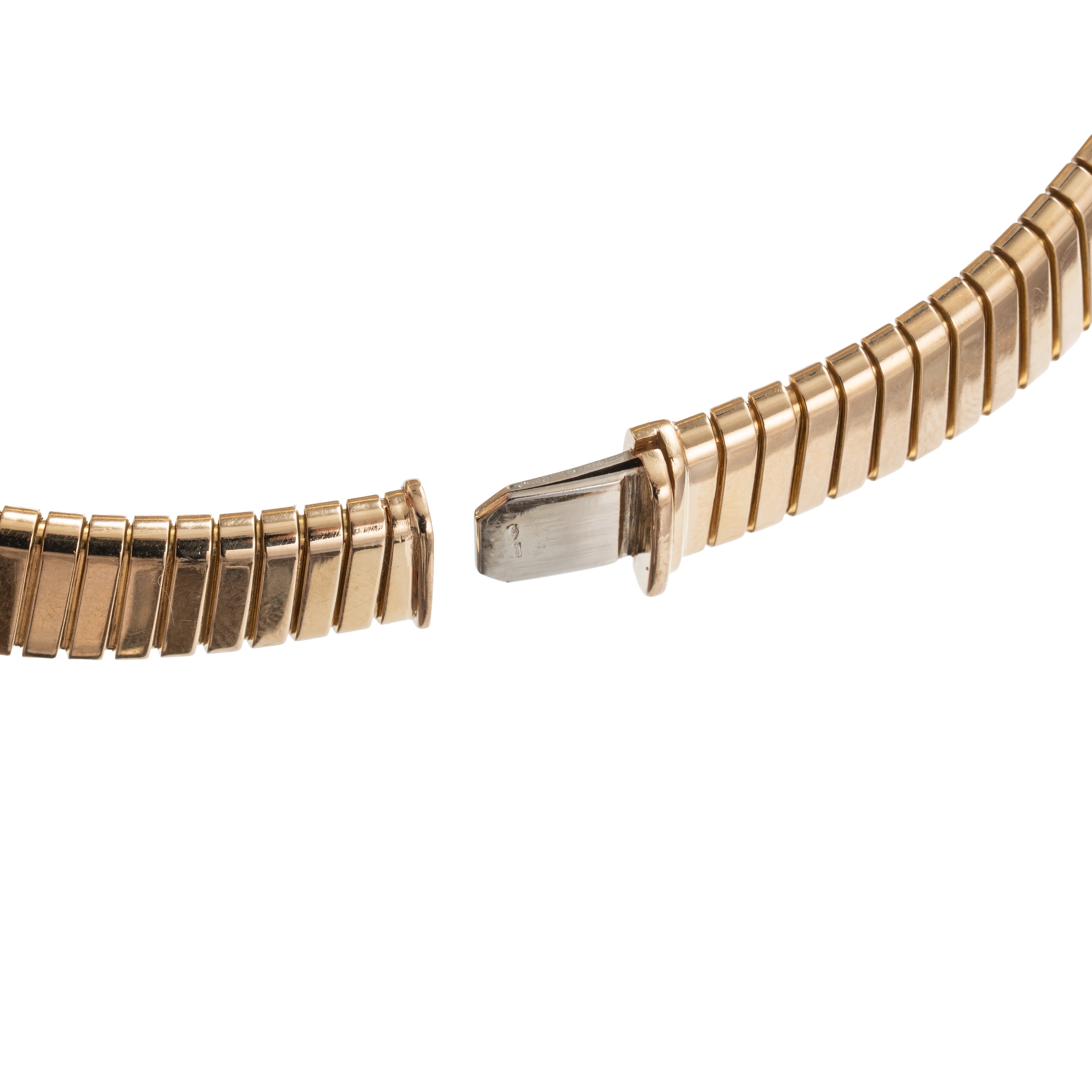 Bulgari - Girocollo Tubogas in oro giallo 18 kt con moneta centrale in argento brunito