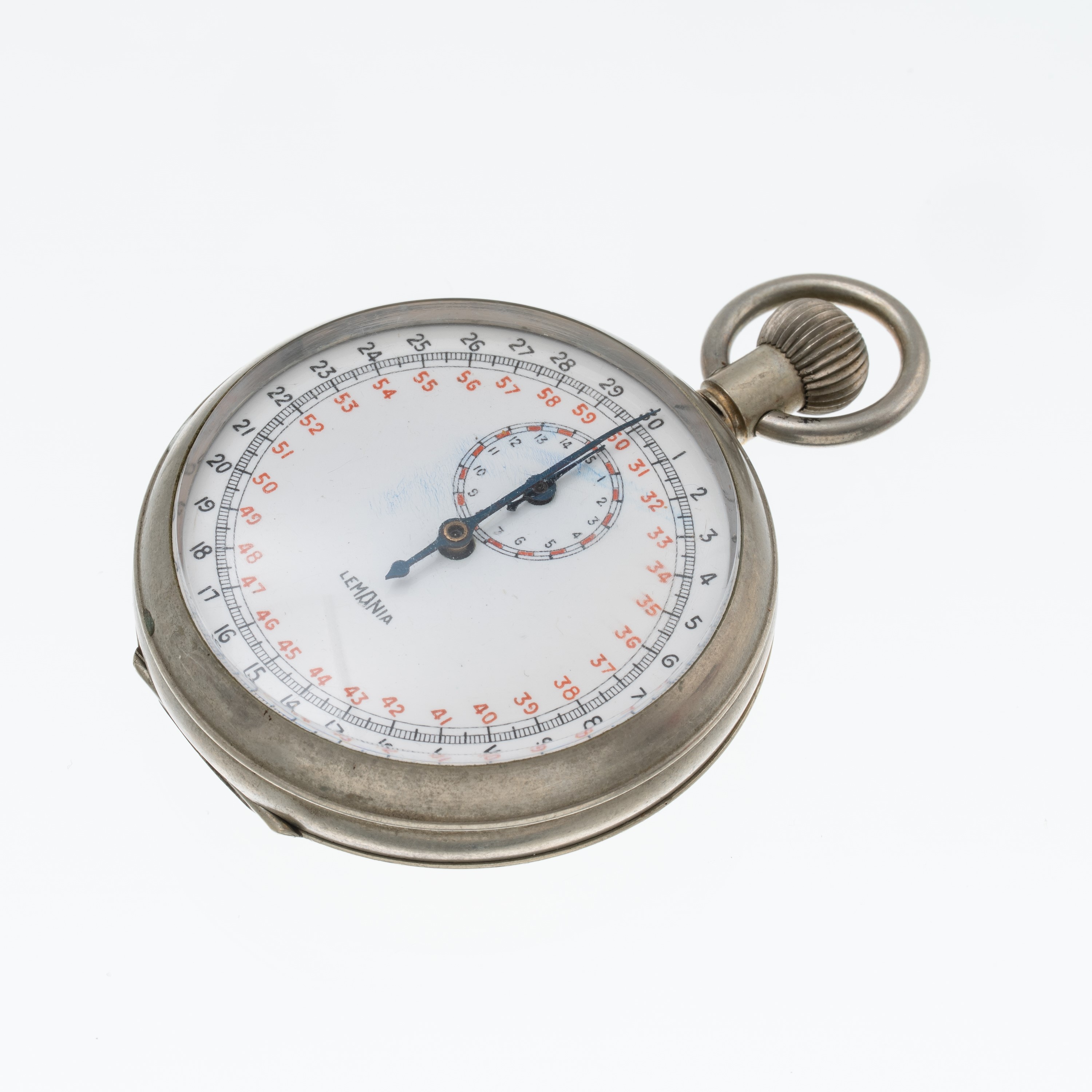 Levrette - Lemania, Orologio da tasca cronografo “sgancia bombe” a carica manuale con quadrante i...