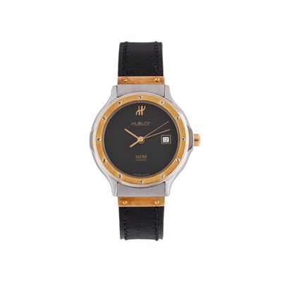 Orologio Solo Tempo MDM in acciaio e oro giallo 18 kt con quadrante nero