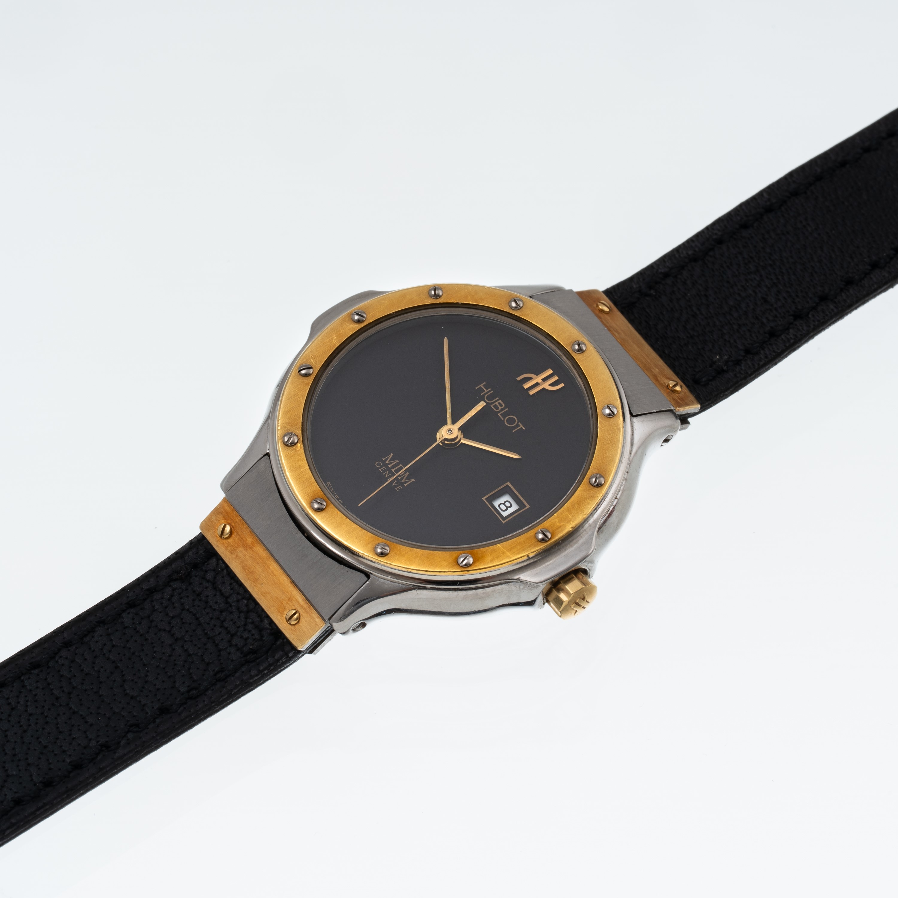 Hublot - Orologio Solo Tempo MDM in acciaio e oro giallo 18 kt con quadrante nero