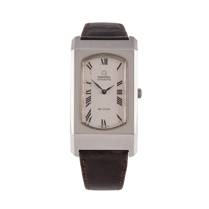 Omega - De Ville — Orologio solo tempo in acciaio con carica automatica, quadrante argenté