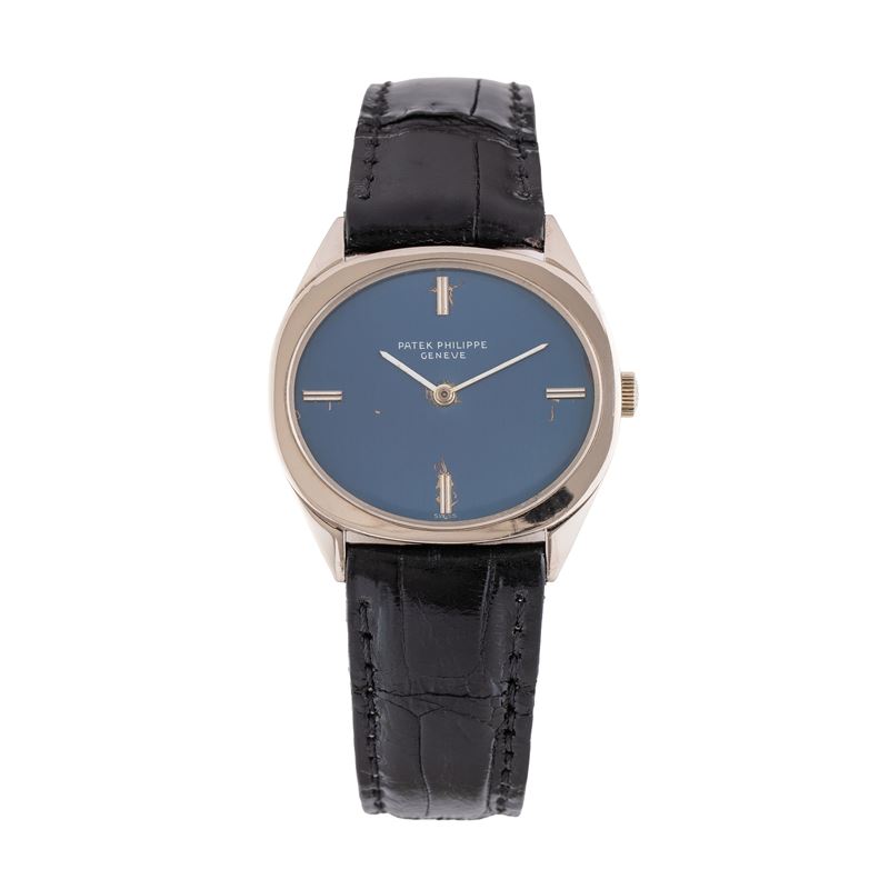 Patek Philippe - Ellipse, orologio solo tempo a carica manuale in oro bianco 18 kt con quadrante ...