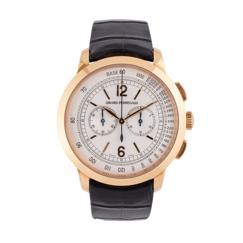 Girard Perregaux - 1966 Chronograph – Cronografo automatico in oro rosa 18 kt con quadrante argen...