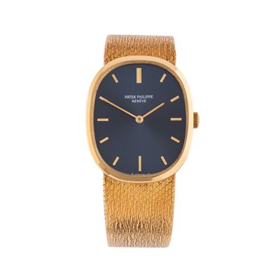 Ellipse, orologio solo tempo a carica manuale in oro giallo 18 kt con quadrante blu “Sigma”