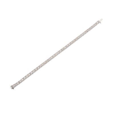 Bracciale tennis in platino con diamanti, taglio brillante
