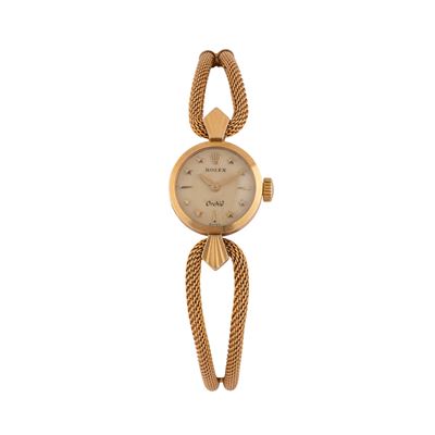 Orchid — Orologio solo tempo in oro giallo 18 kt a carica manuale, quadrante bianco