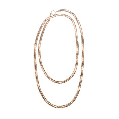 Oro rosa 9 kt, Catena a maglia con punzone a testa di cavallo