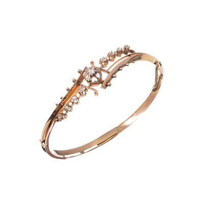 Bracciale in oro rosa 18 kt con rosette di diamante