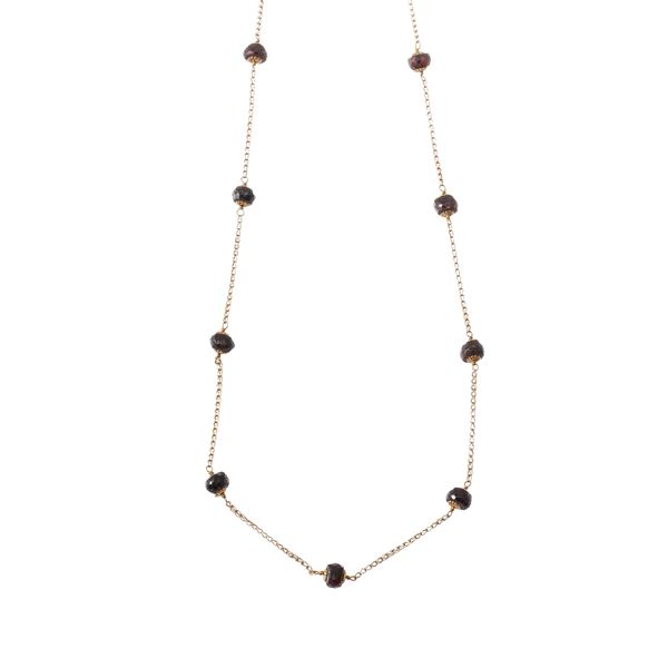 COLLANA IN ORO GIALLO 18 KT E GRANATI
