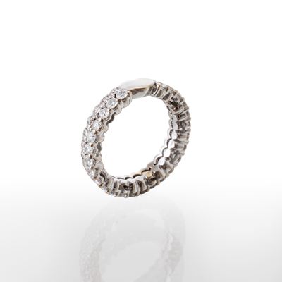 Crivelli, Anello in oro bianco 18 kt con diamanti, taglio brillante