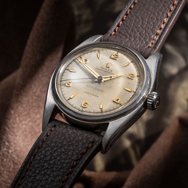 ROLEX - ROLEX - OVETTONE EXPLORER OROLOGIO SOLO TEMPO A CARICA AUTOMATICA CON QUADRANTE BIANCO