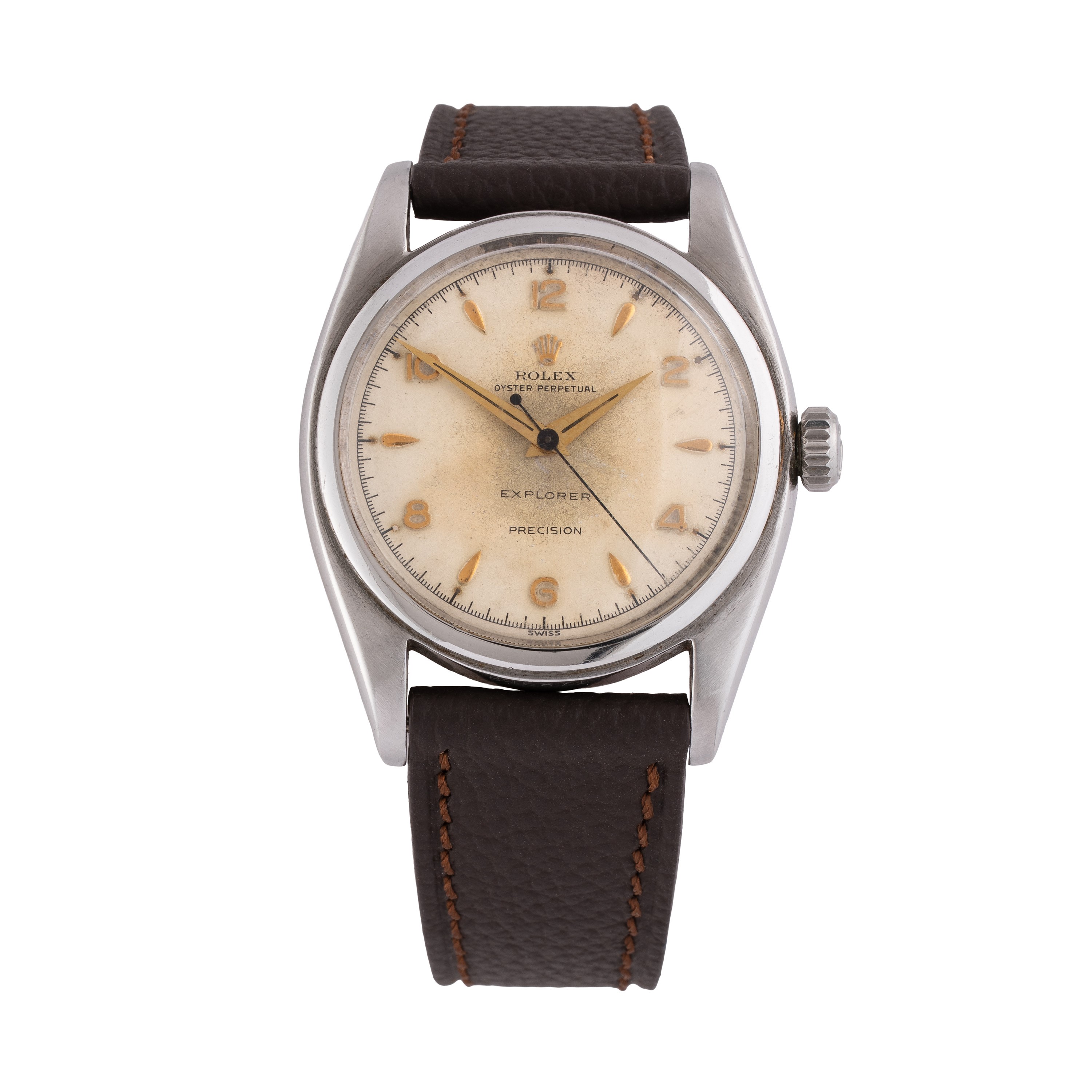 Rolex - Ovettone Explorer Precision (referenza 6098) — orologio solo tempo automatico, quadrante ...