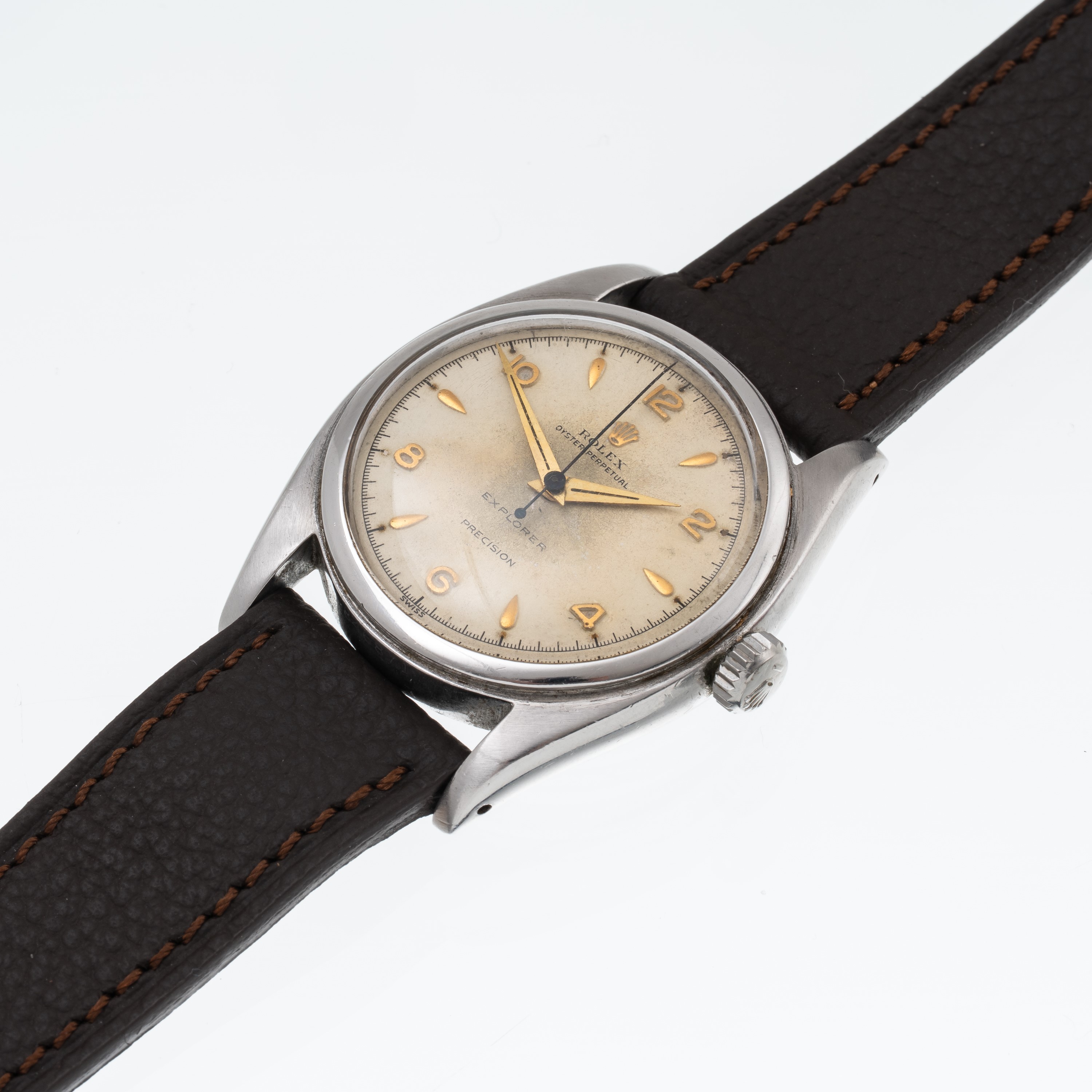 Rolex - Ovettone Explorer Precision (referenza 6098) — orologio solo tempo automatico, quadrante ...