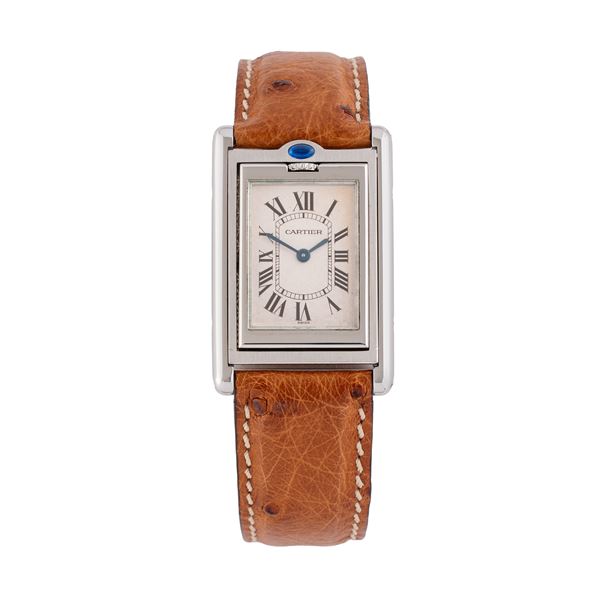 CARTIER - CARTIER - BASCULANTE  OROLOGIO SOLO TEMPO AL QUARZO IN ACCIAIO BASCULANTE CON QUADRANTE BIANCO